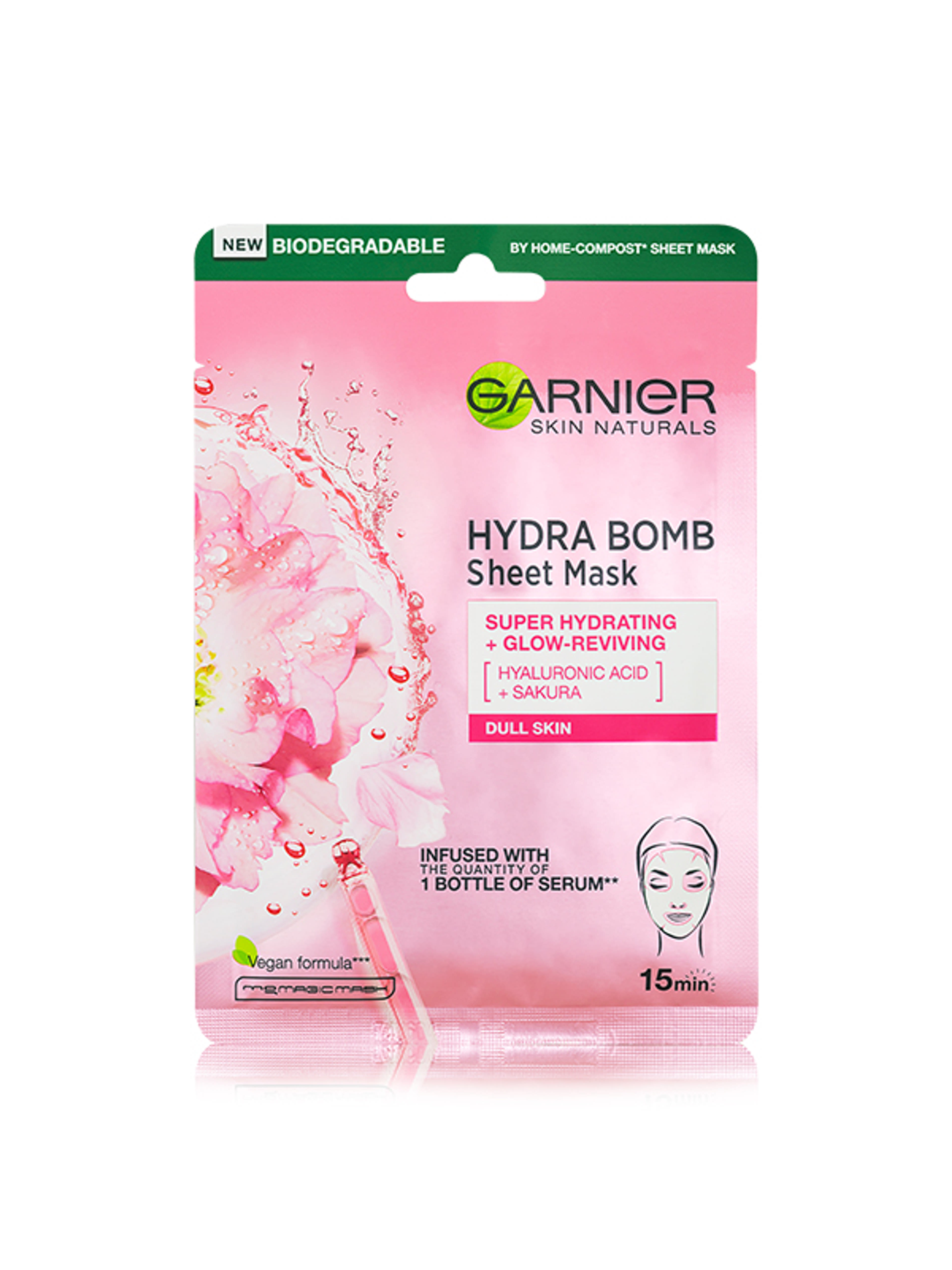 Garnier Skin Naturals Hidratáló textilmaszk Sakurával - 28 g-2