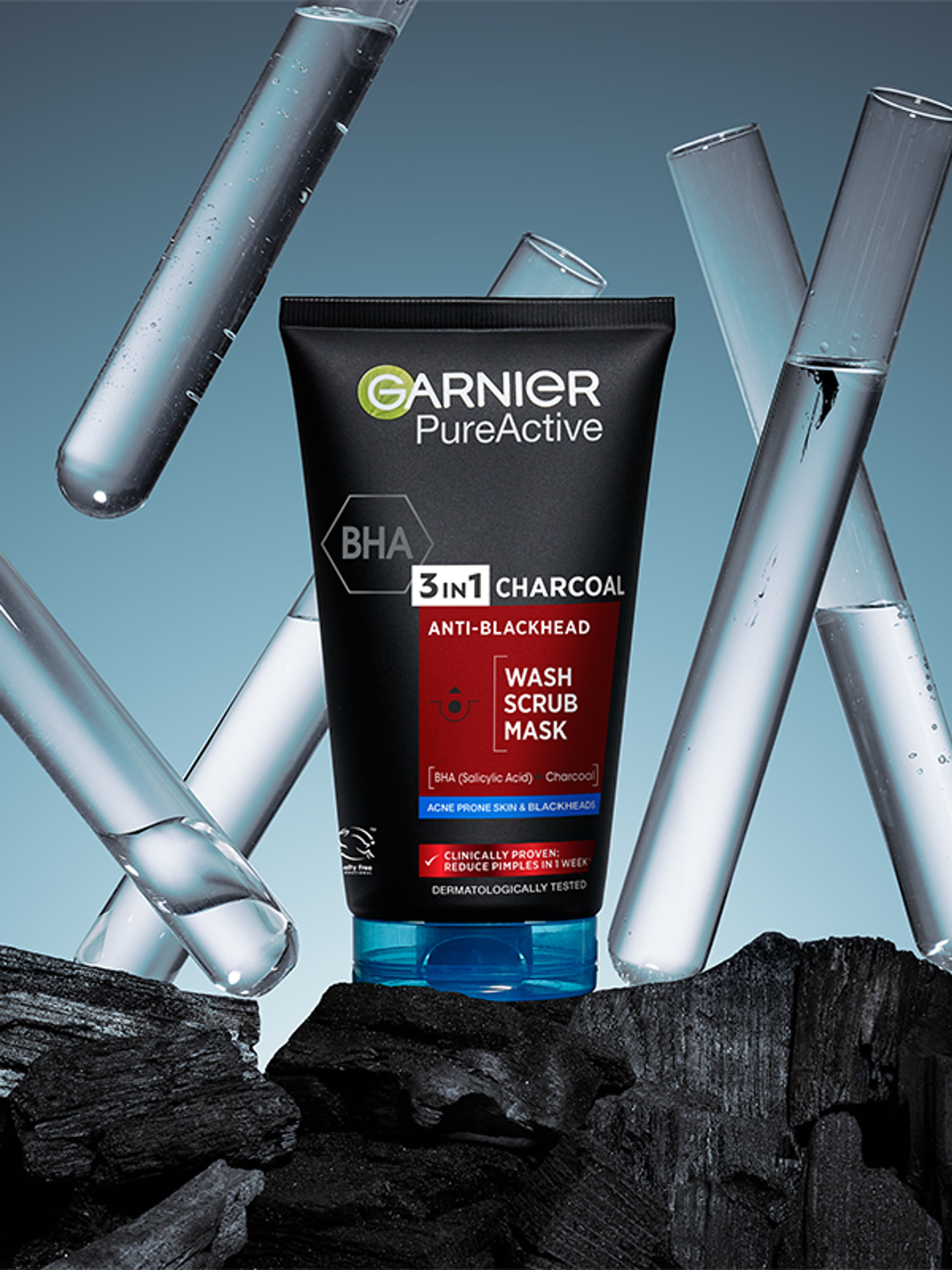 Garnier Skin Naturals Pure Active 3in1 mitesszerek elleni arcmaszk aktív szénnel - 150 ml-4