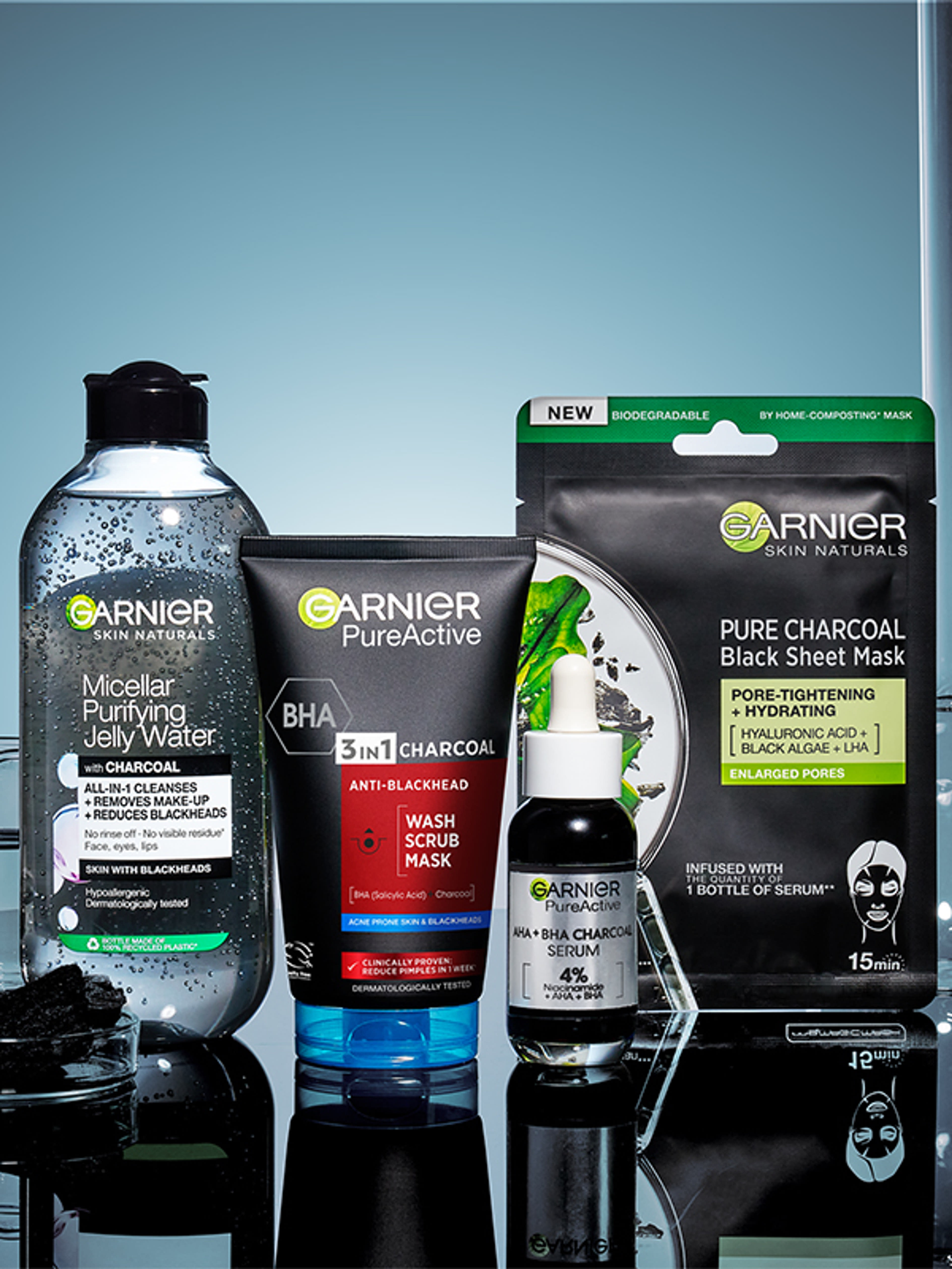 Garnier Skin Naturals Pure Active 3in1 mitesszerek elleni arcmaszk aktív szénnel - 150 ml-6