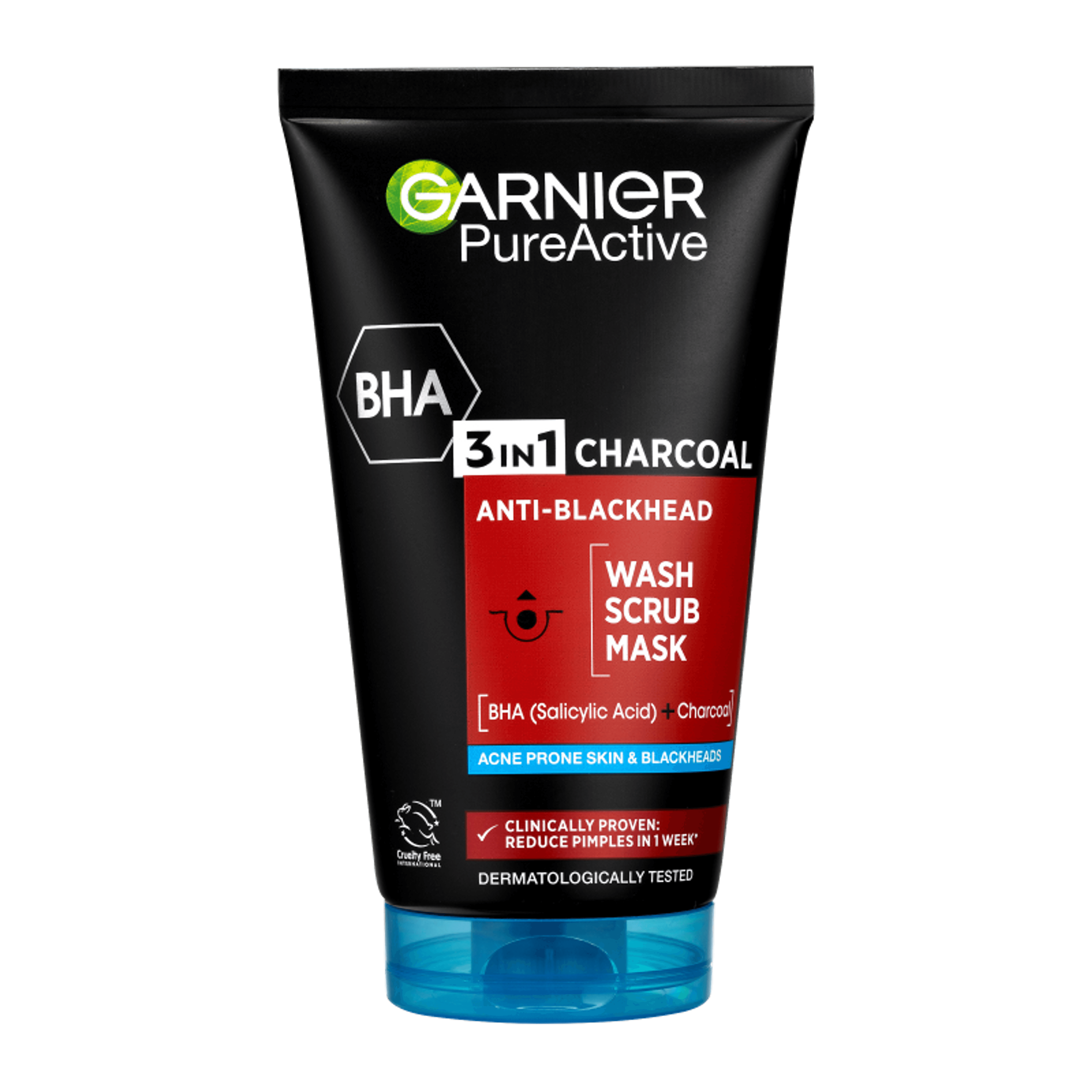 Garnier Skin Naturals Pure Active 3in1 Mitesszerek ellen arcmaszk aktív szénnel - 150 ml