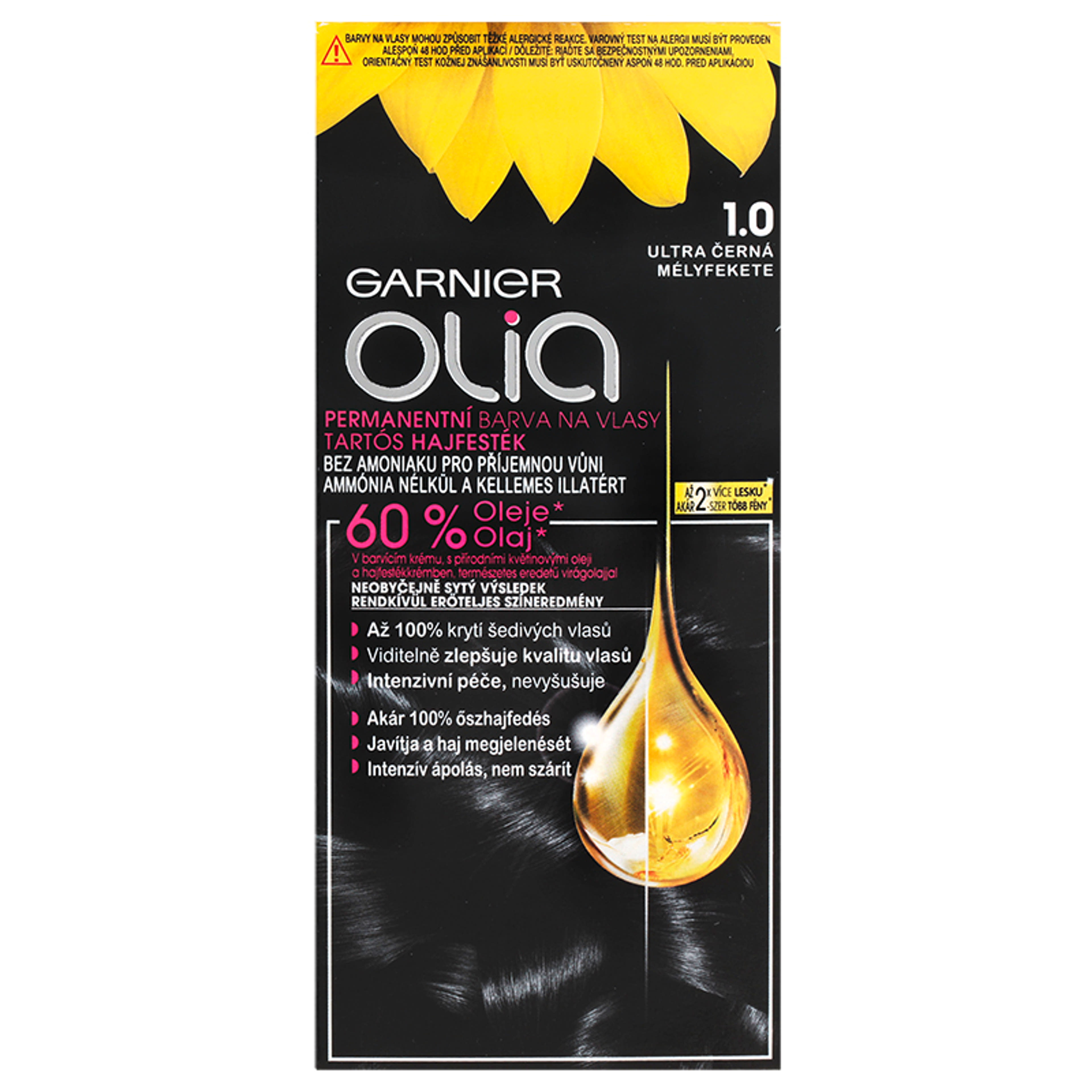 Garnier Olia tartós hajfesték 1.0 Mélyfekete - 1 db-2