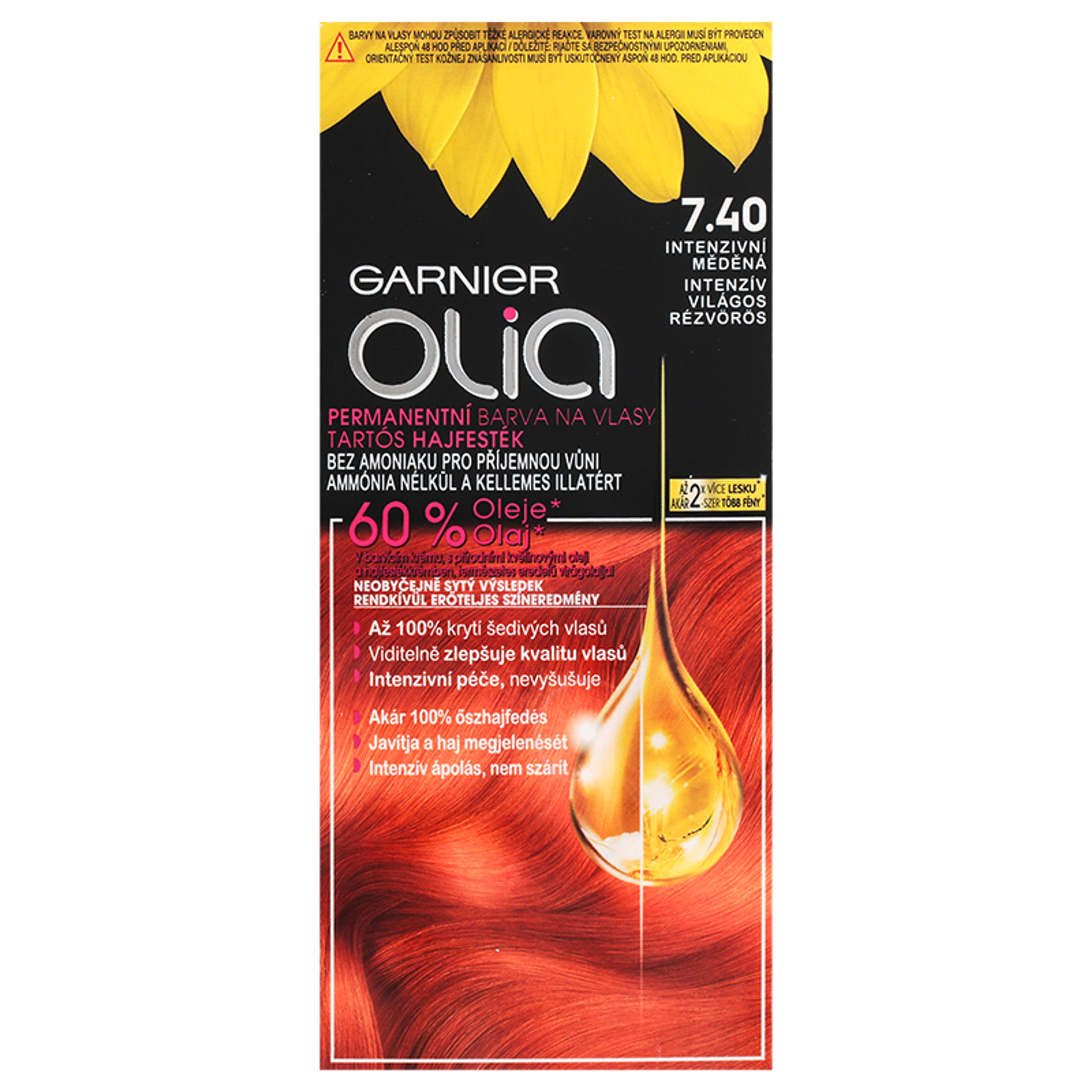 Garnier Olia tartós hajfesték 7.40 Intenzív világos rézvörös - 1 db-2