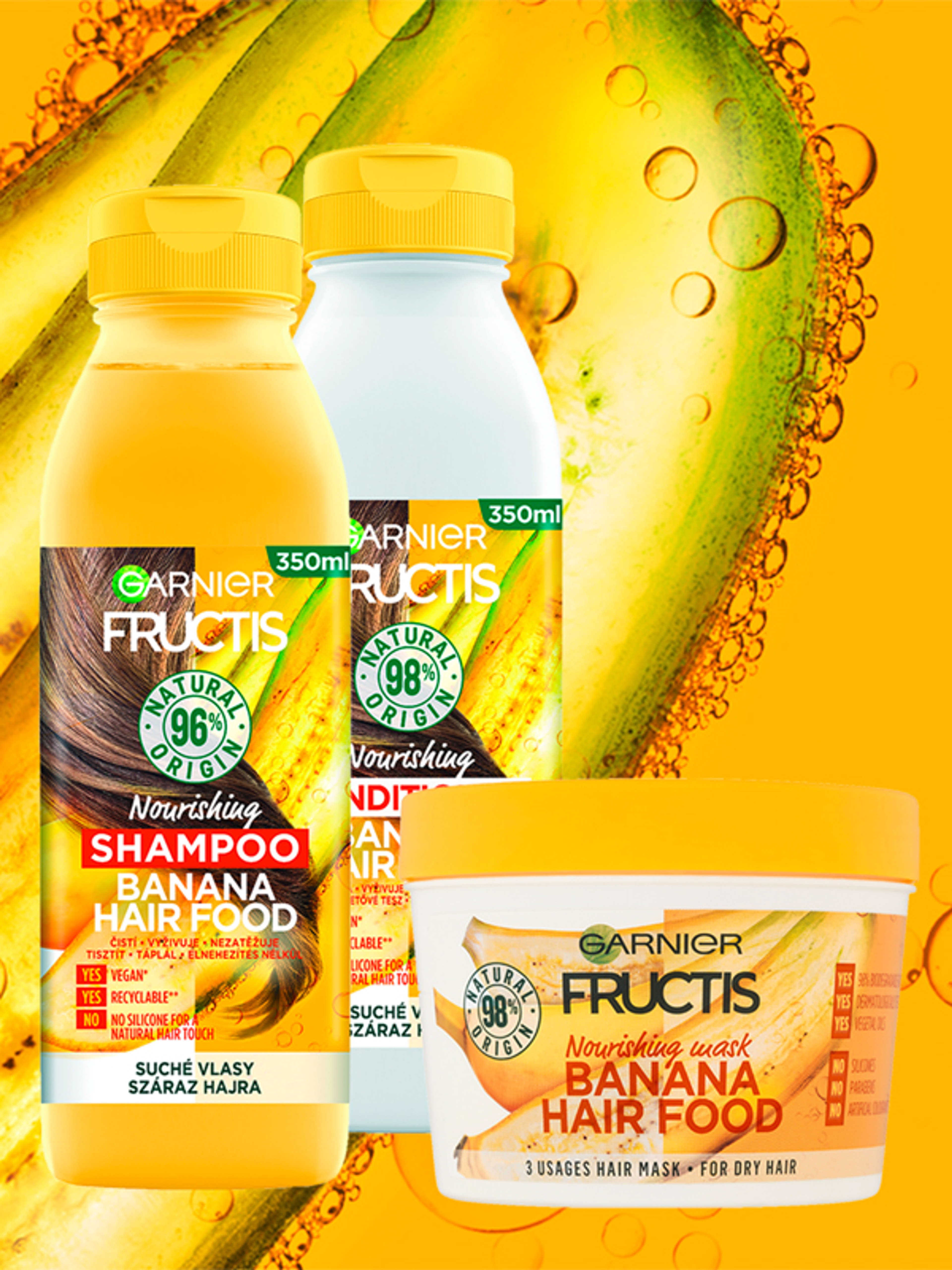 Garnier Fructis Hair Food Banana tápláló hajbalzsam - 350 ml-4