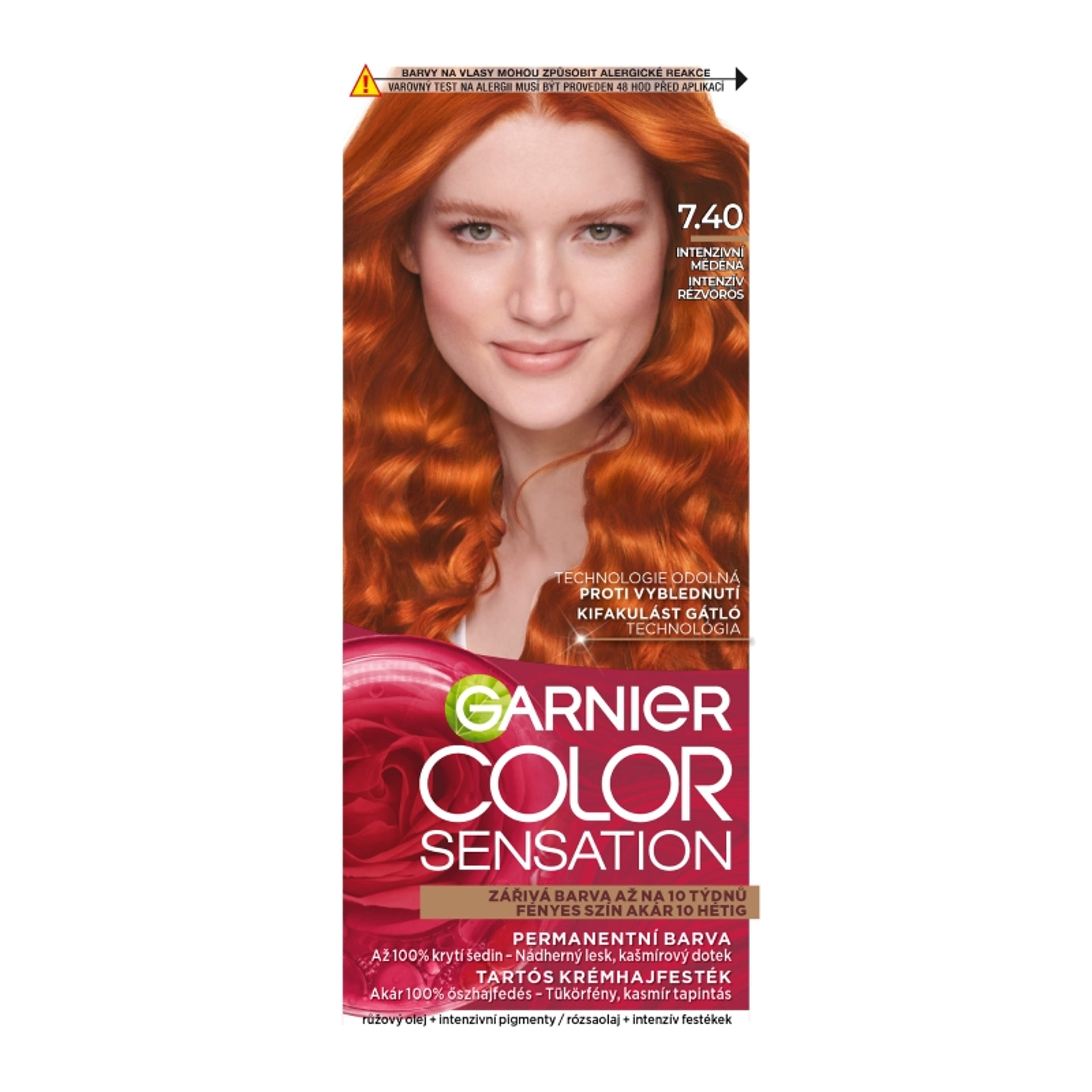 Garnier Color Sensation tartós hajfesték /7.40 intenzív rézvörös - 1 db
