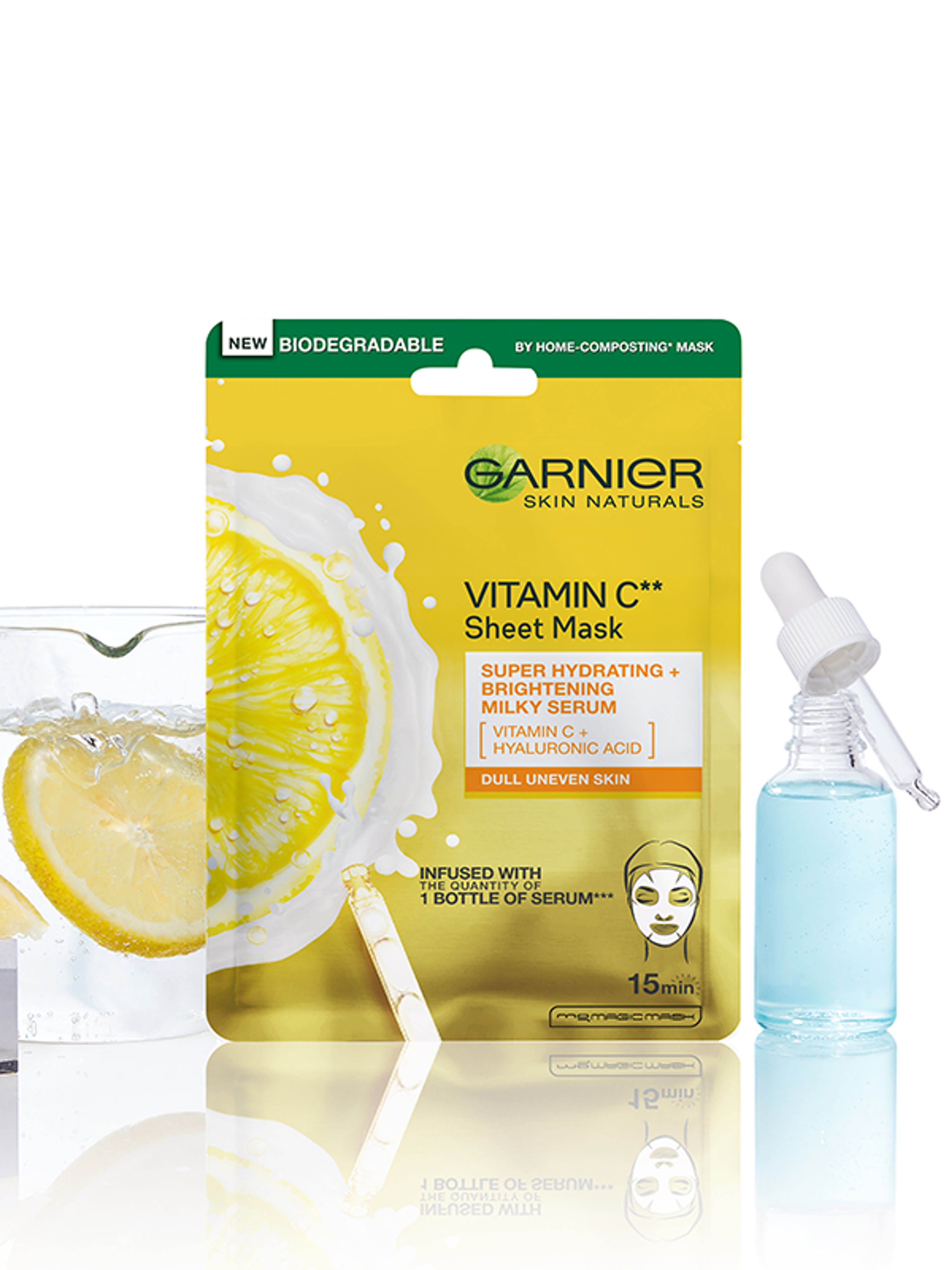 Garnier Skin Naturals ragyogást adó fátyolmaszk C-vitaminnal - 28 g-3