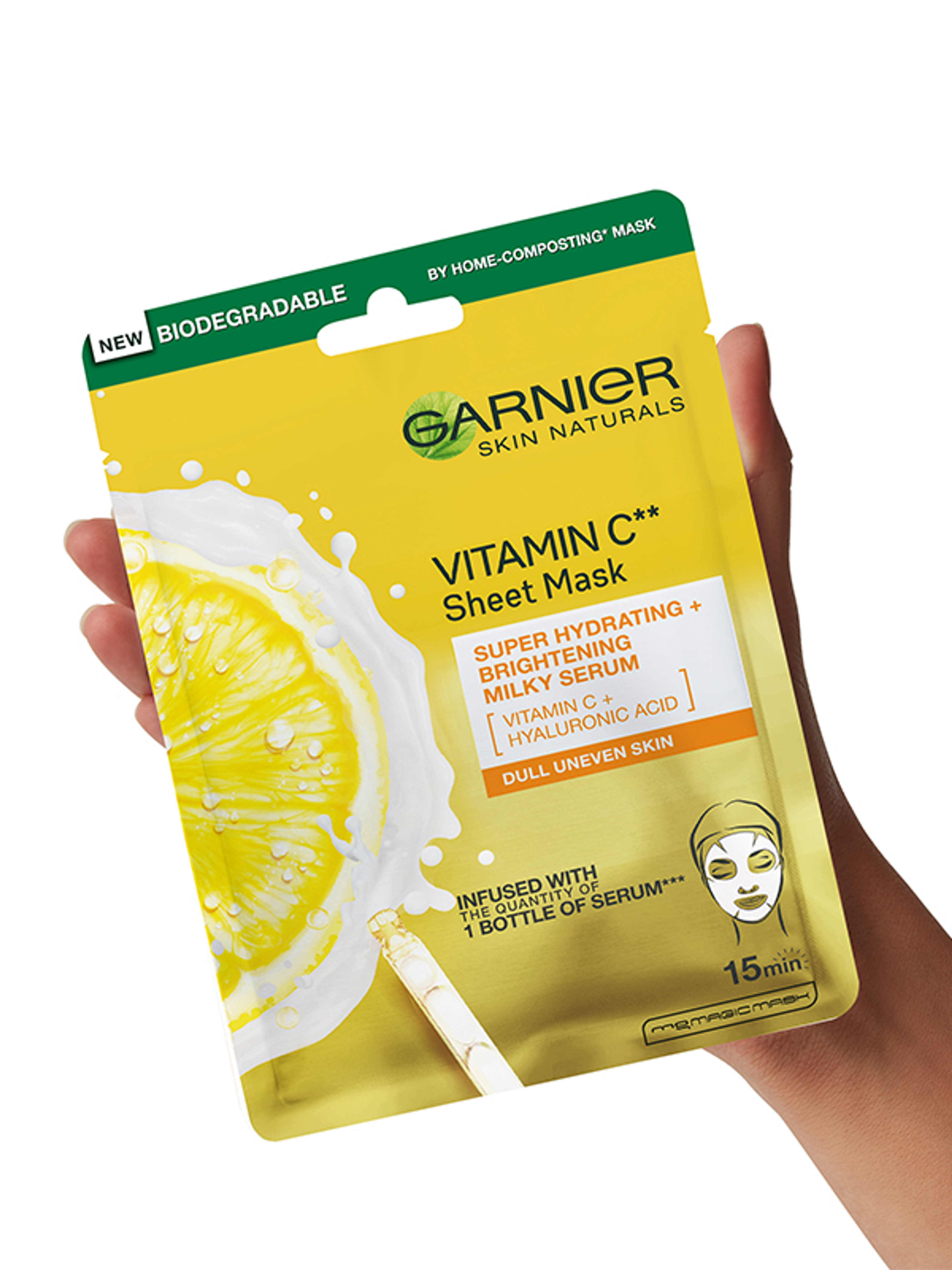 Garnier Skin Naturals ragyogást adó fátyolmaszk C-vitaminnal - 28 g-4