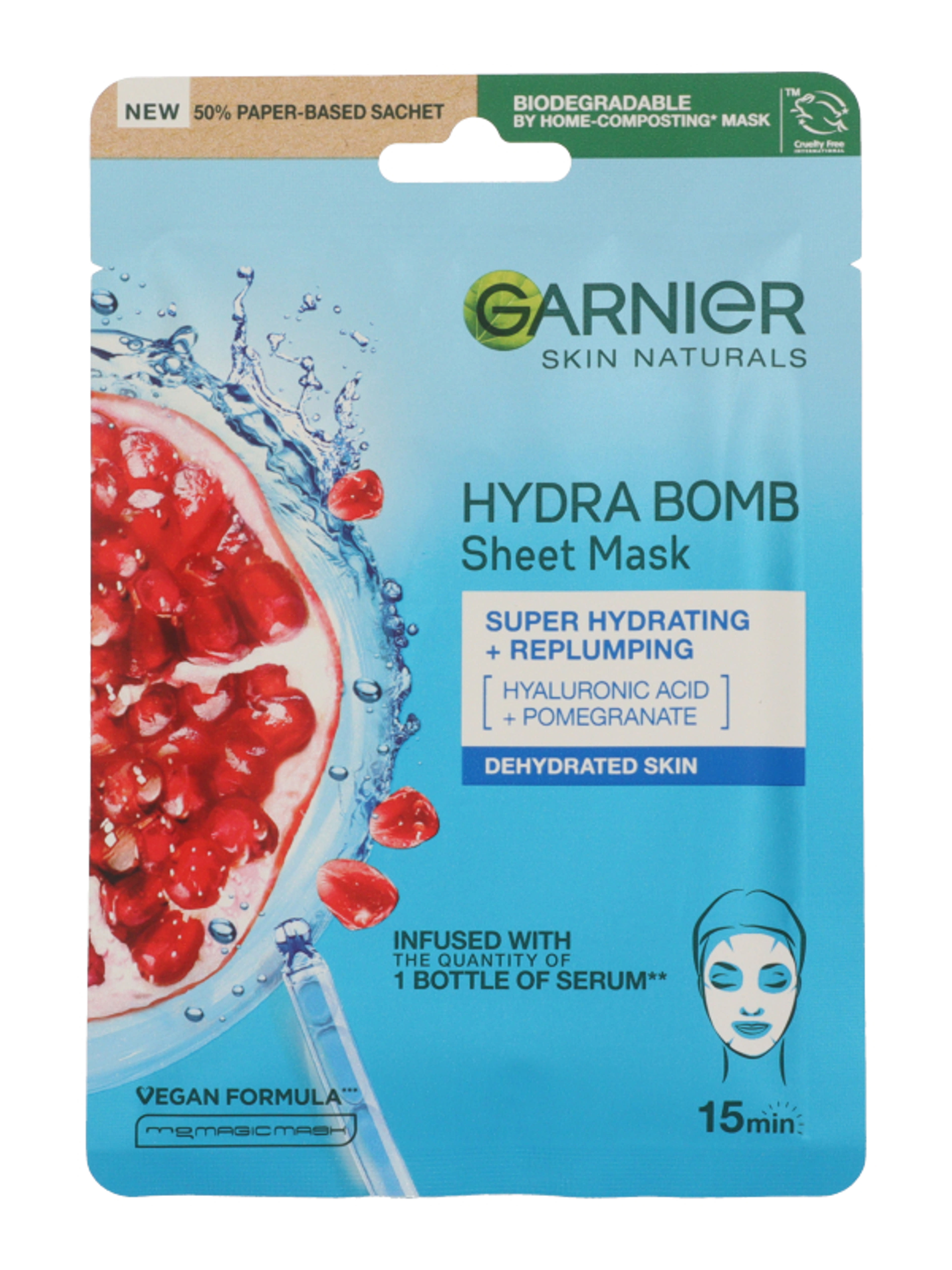 Garnier Skin Naturals Moisture+ Aqua Bomb textil maszk - 28 g-2