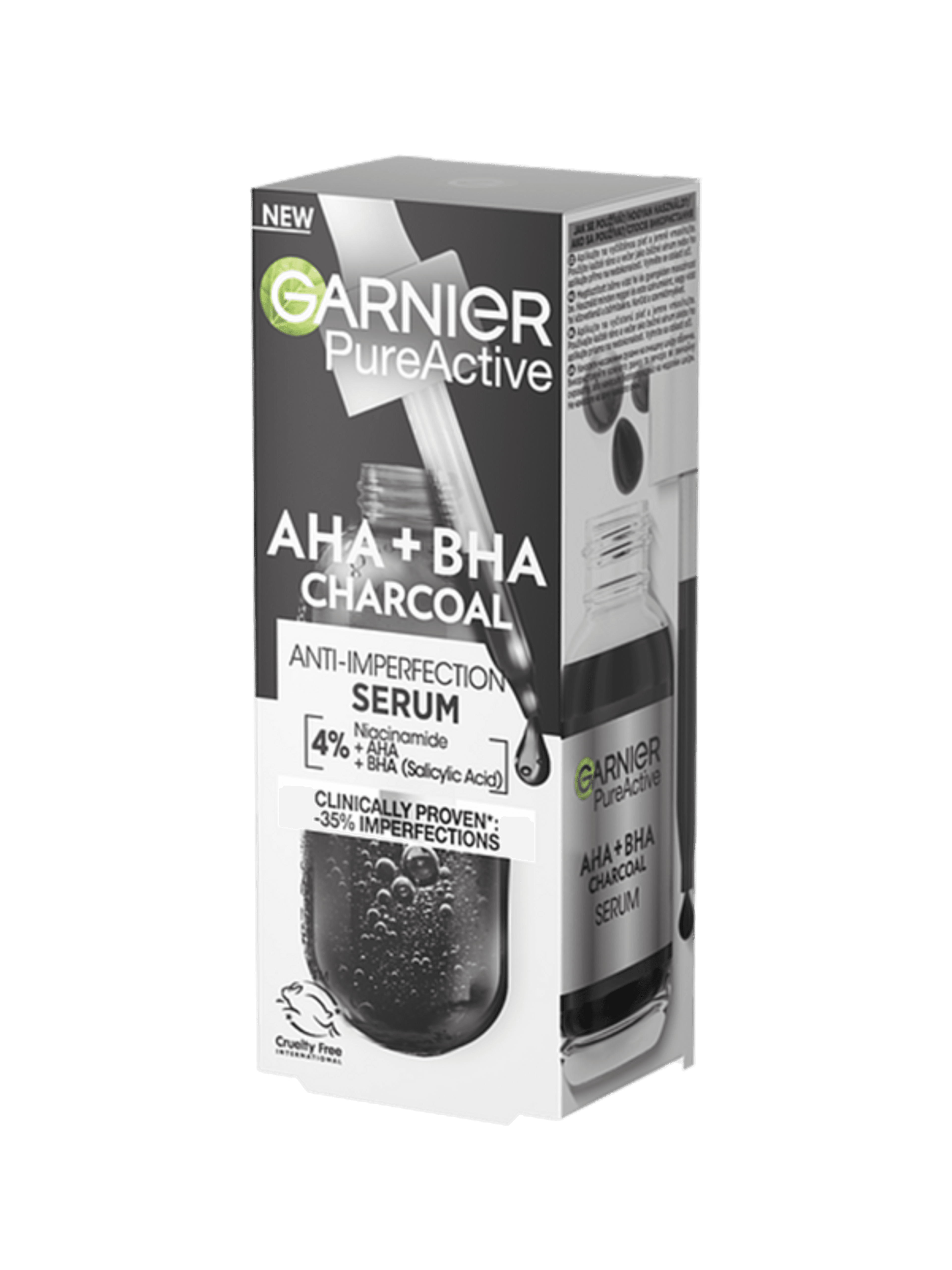 Garnier Pure Active Charcoal bőrhibák elleni szérum AHA + BHA aktív szén - 30 ml-4