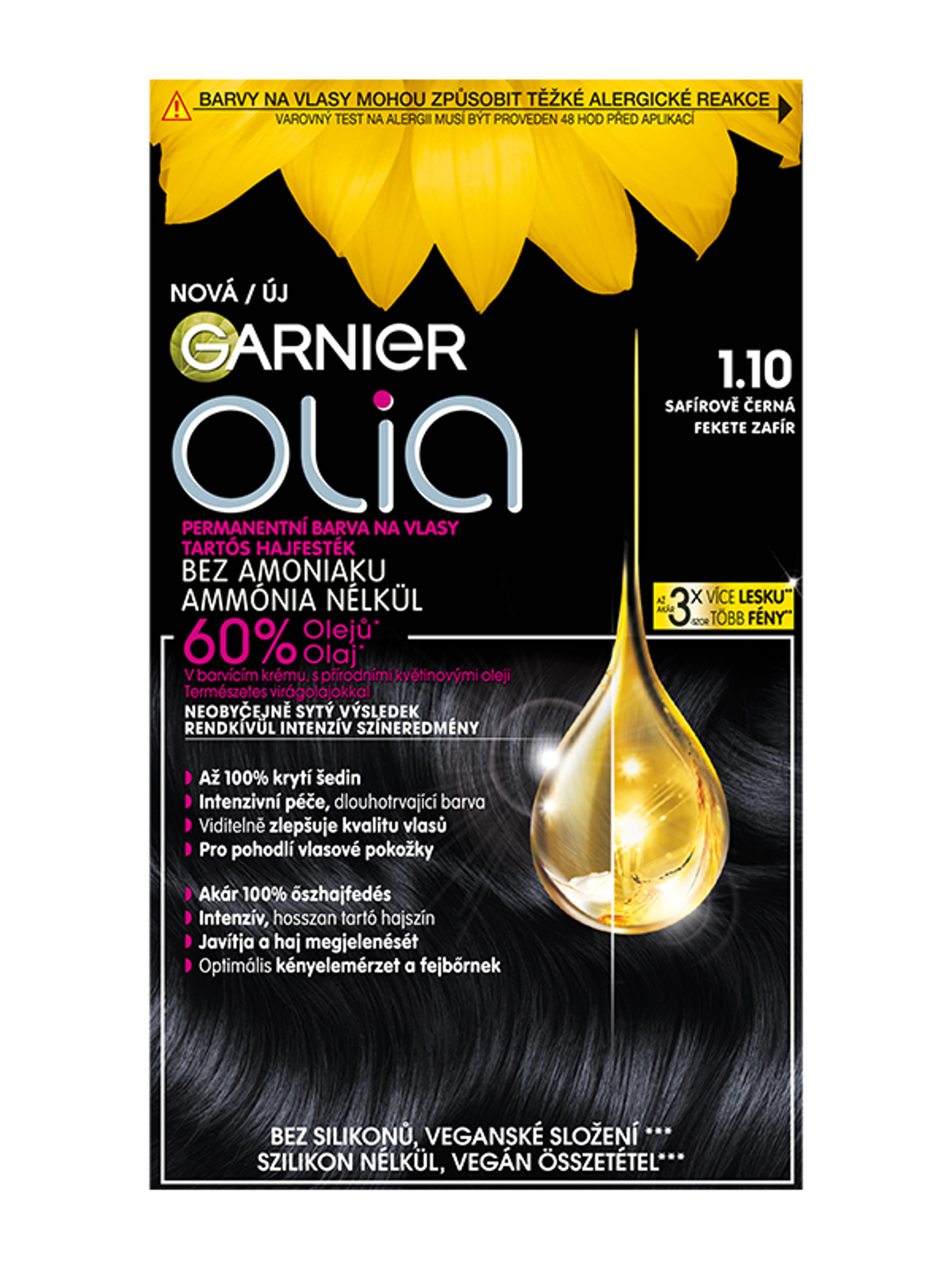 Garnier Olia hajfesték 1.10 Black Sapphire - 1 db