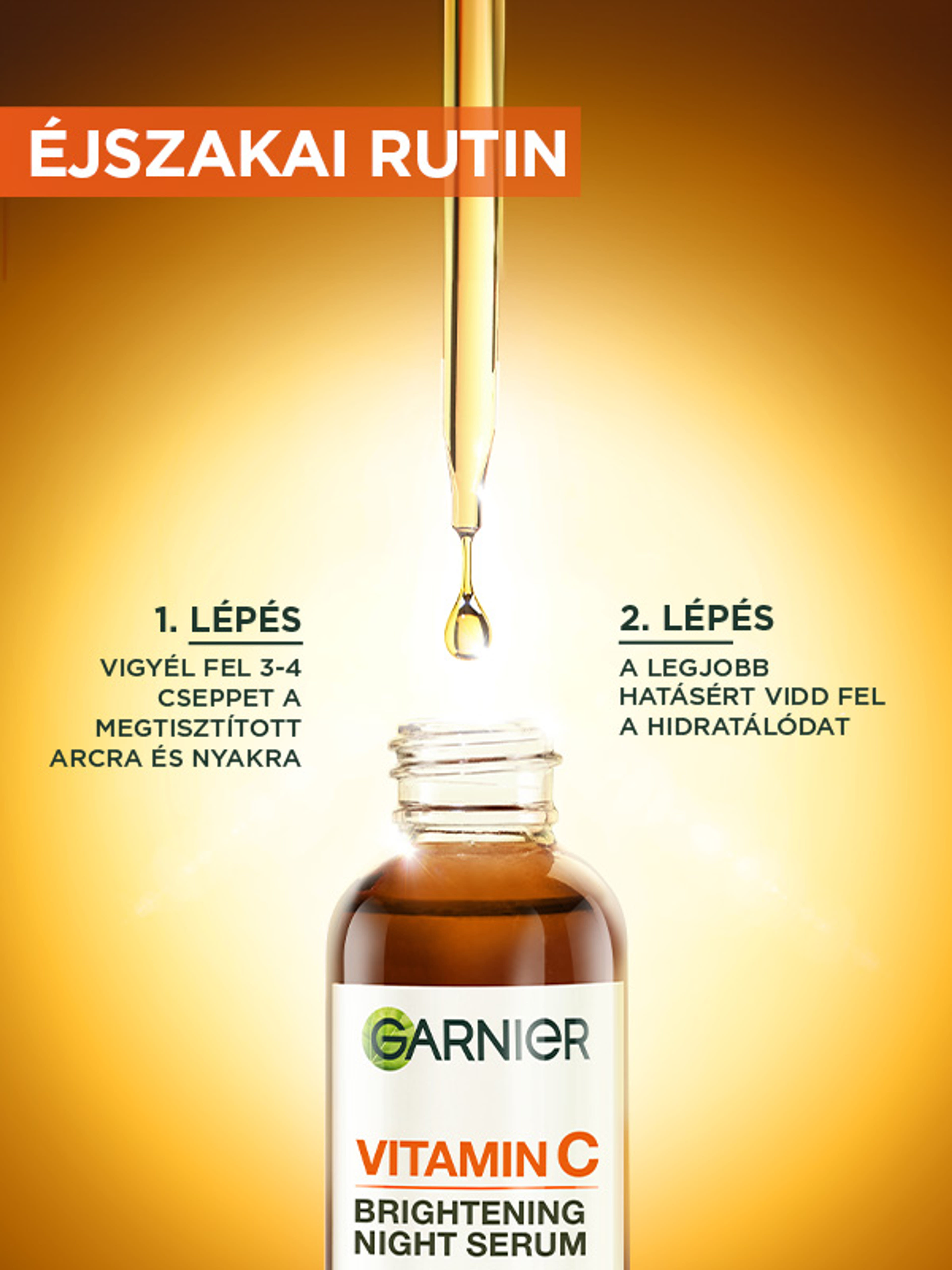 Garnier Skin Naturals ragyogást adó éjszakai szérum C-vitaminnal - 30 ml-4
