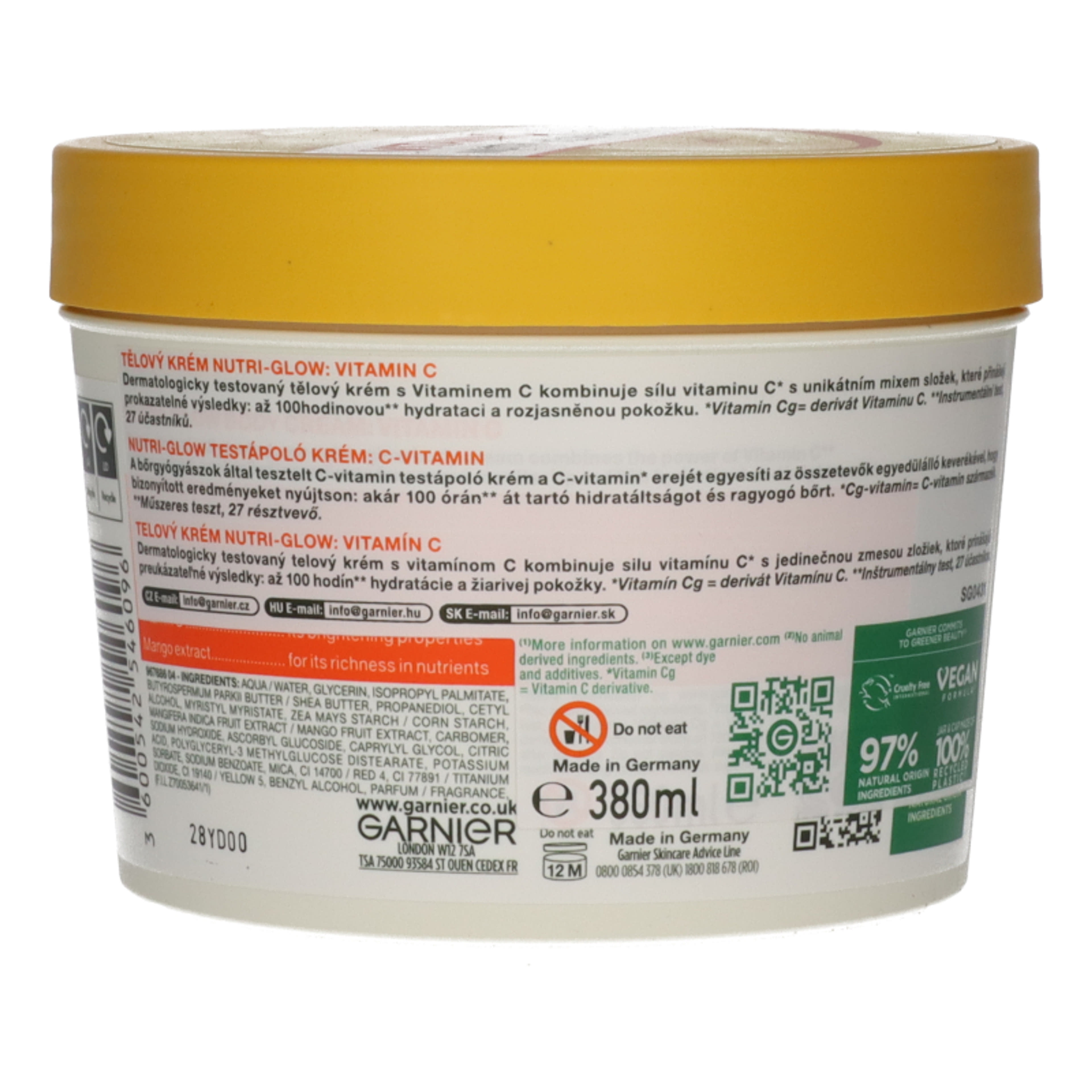 Garnier BodyFood Glow Cream mangó + C-vitamin testápoló - 380 ml-2