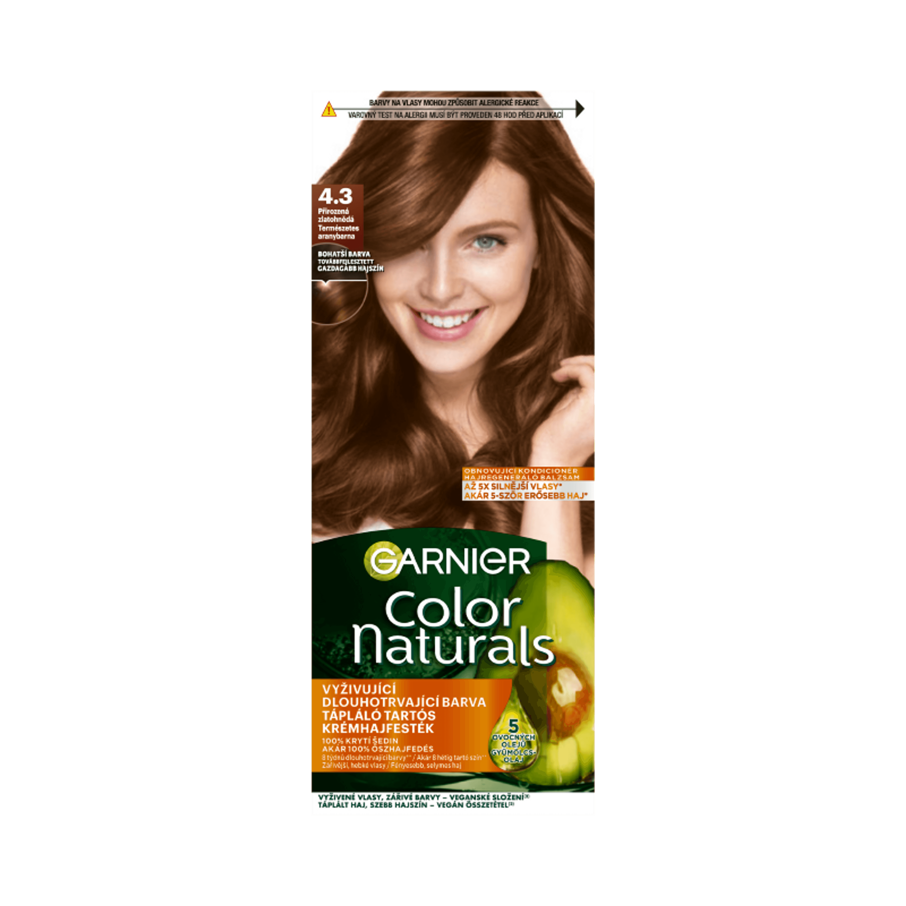 Garnier Color Naturals tartós hajfesték /4,3 természetes aranybarna - 1 db