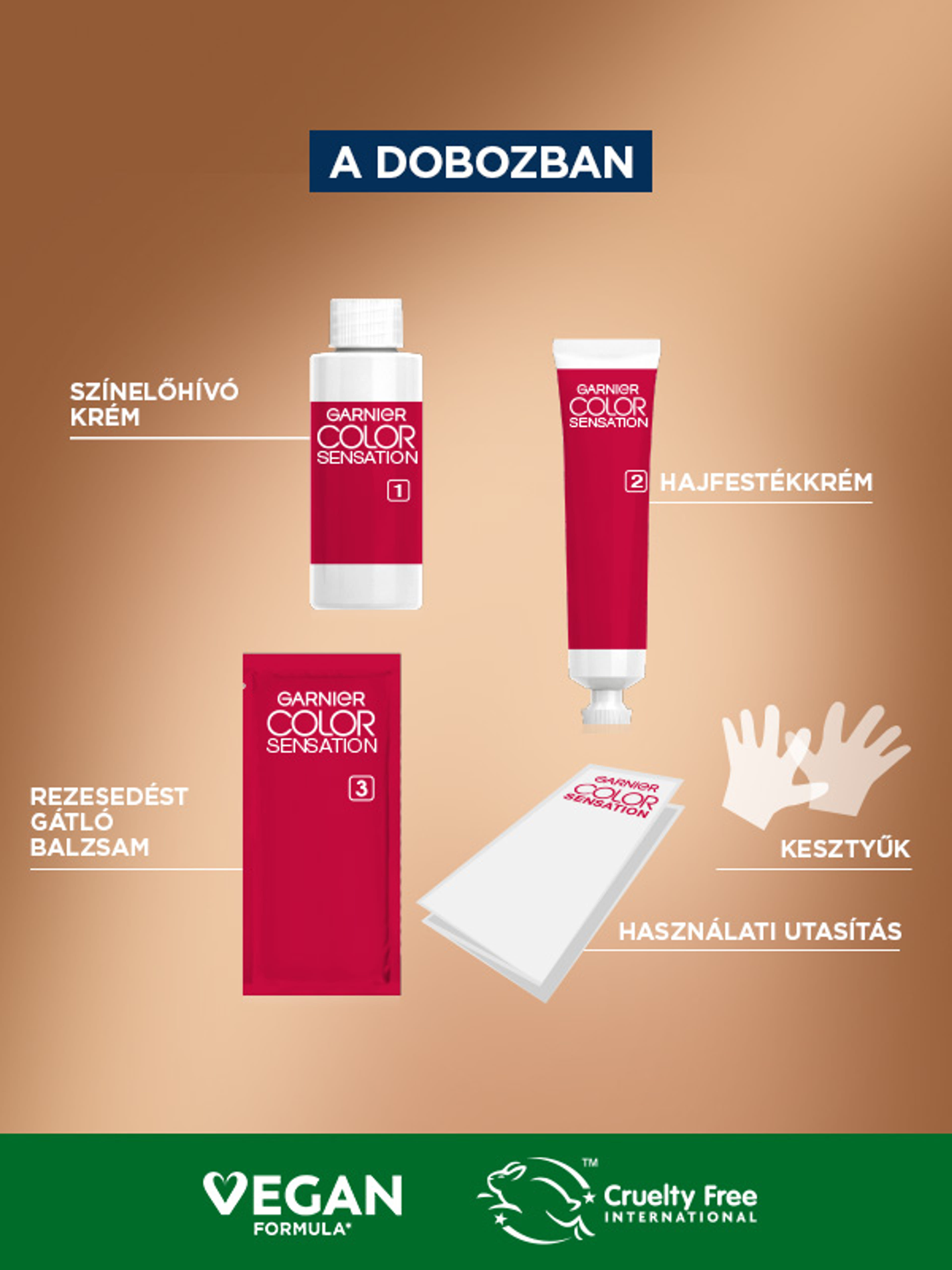 Garnier Color Sensation tartós hajfesték /7.31 sötét barna - 110 ml-4