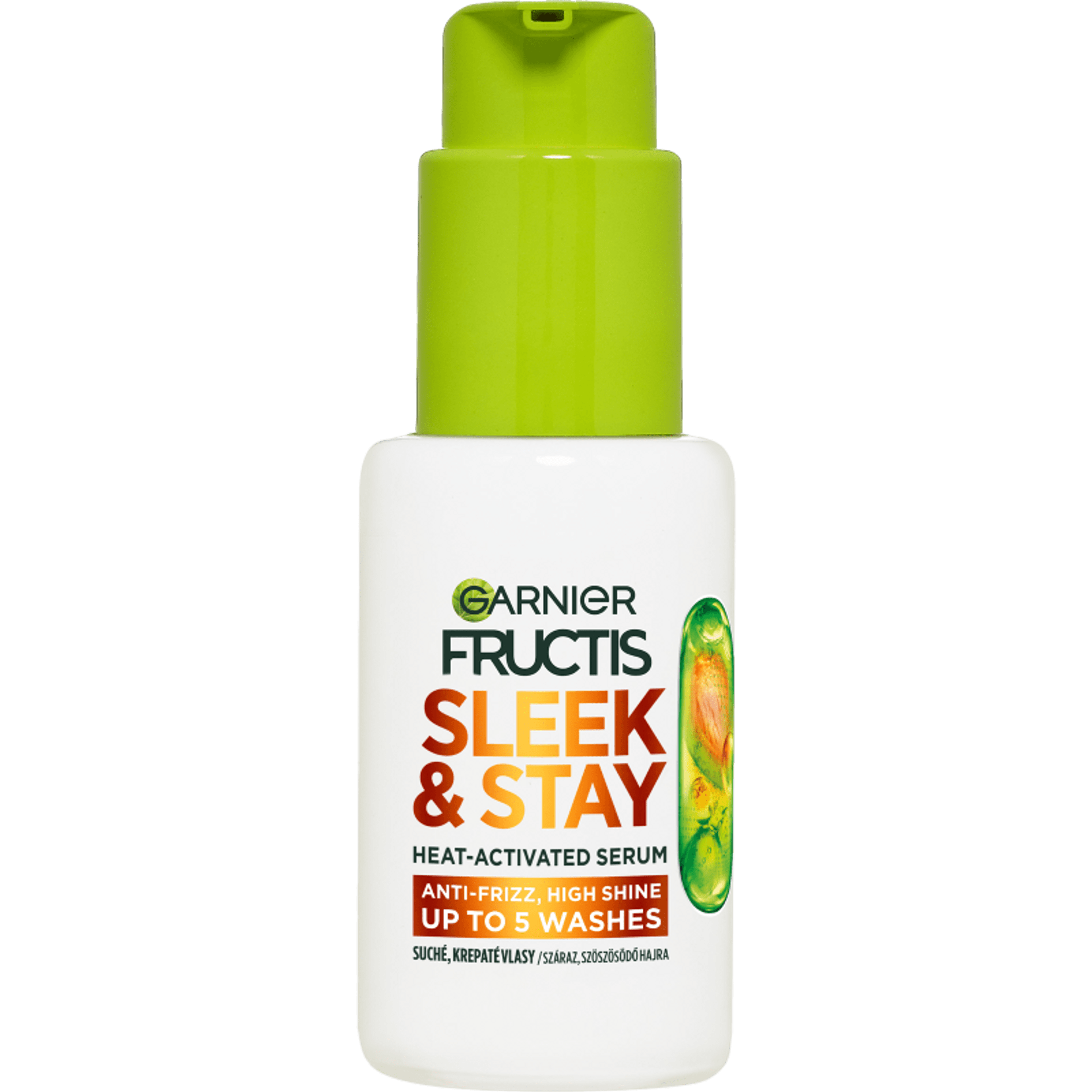 Garnier Fructis Sleek & Stay hőre aktiválódó szérum száraz, szöszösödő hajra - 50 ml