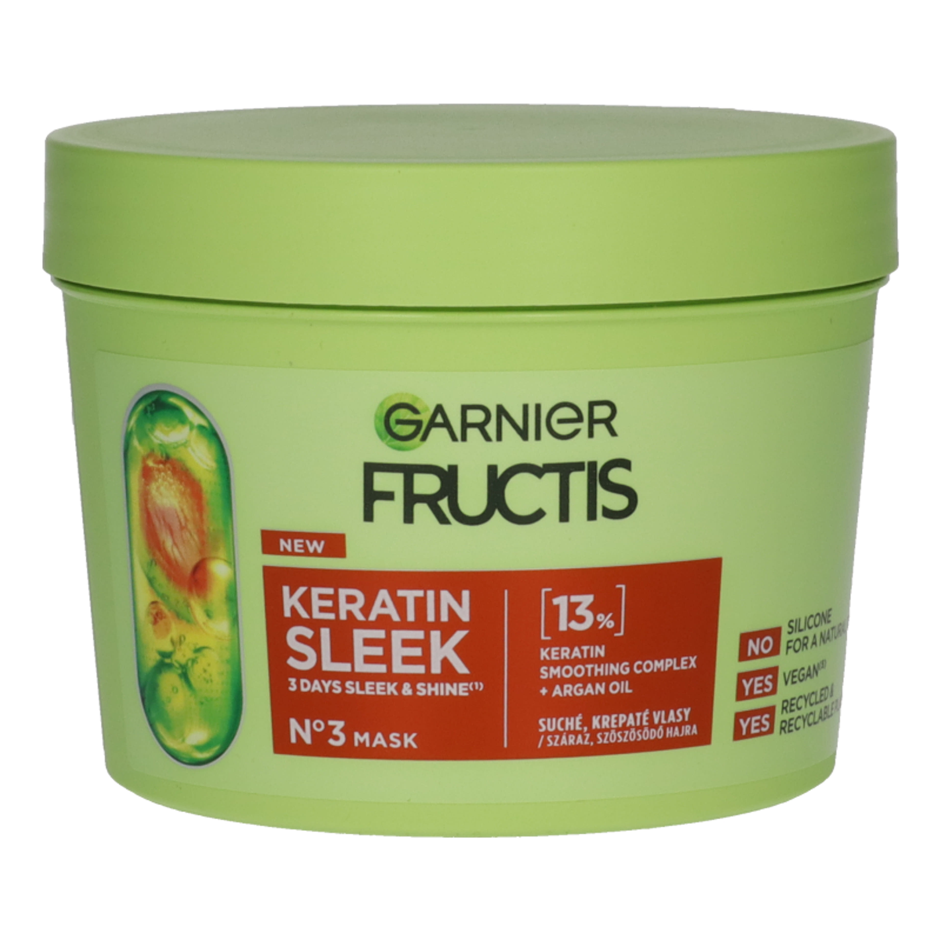 Garnier Fructis Keratin Sleek hajmaszk - 370 ml