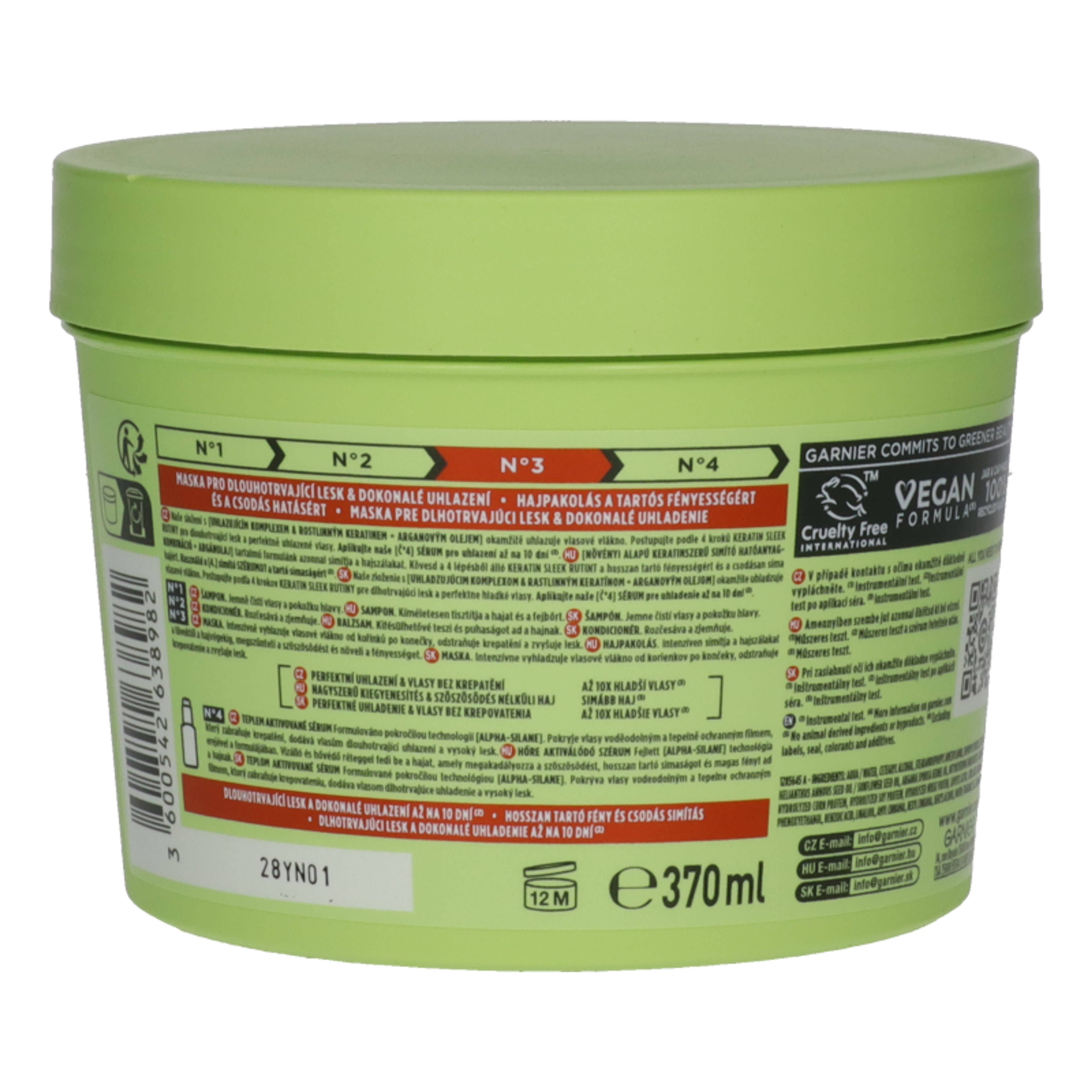 Garnier Fructis Keratin Sleek hajmaszk - 370 ml-2