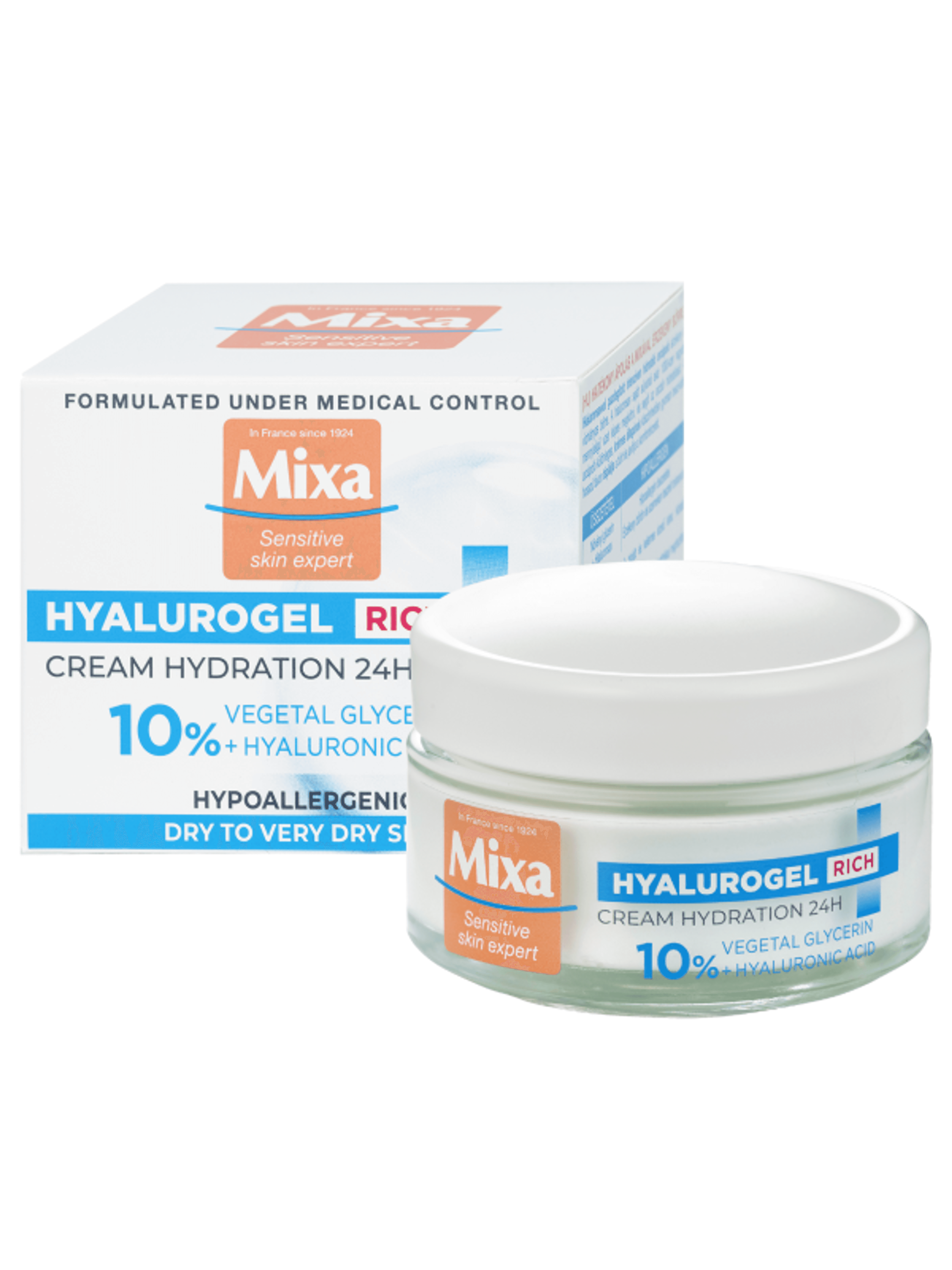 Mixa Hyalurogel Rich hialuronsavval gazdagított intenzíven hidratáló arcápoló - 50 ml-3