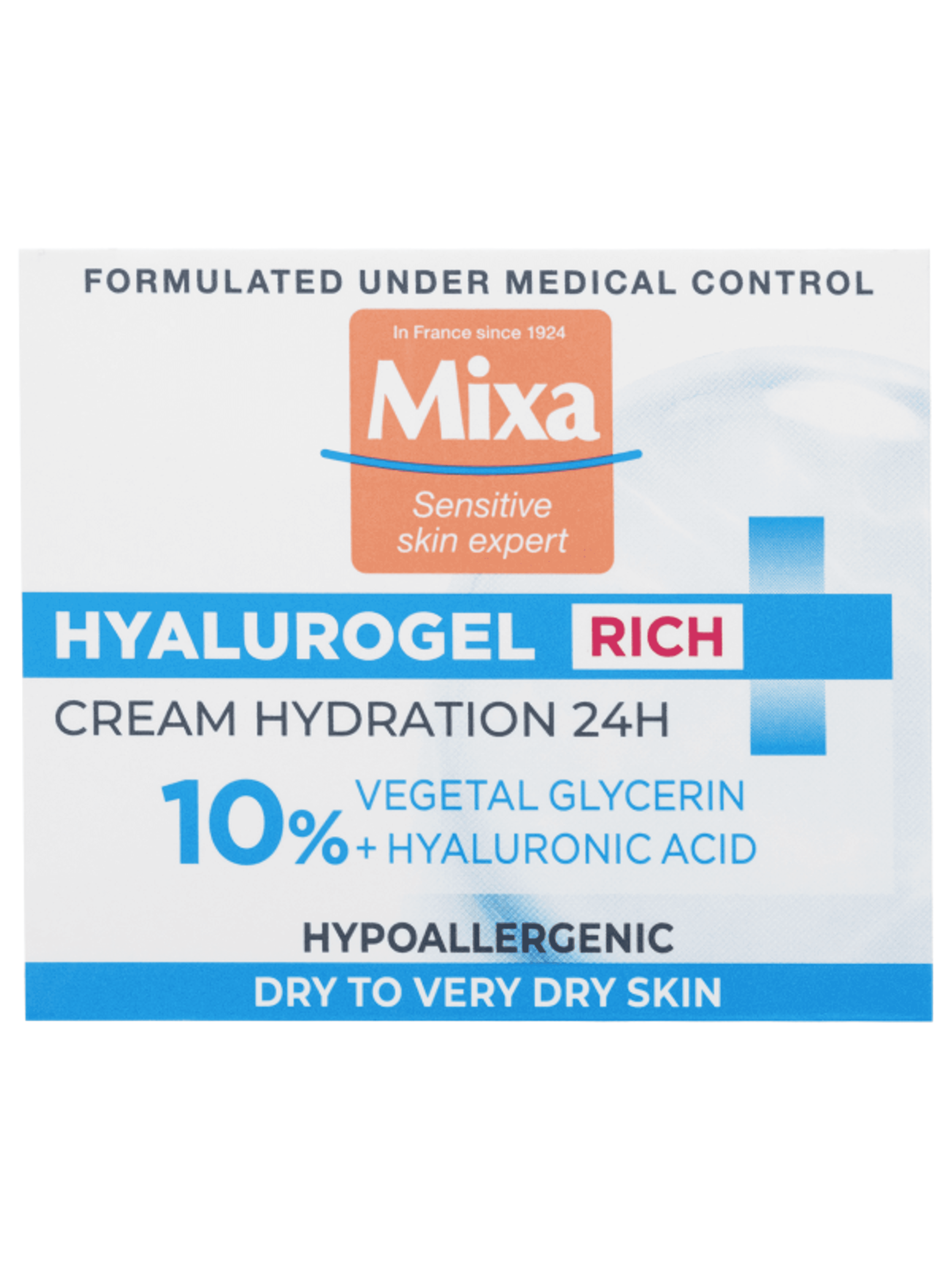 Mixa Hyalurogel Rich hialuronsavval gazdagított intenzíven hidratáló arcápoló - 50 ml-2