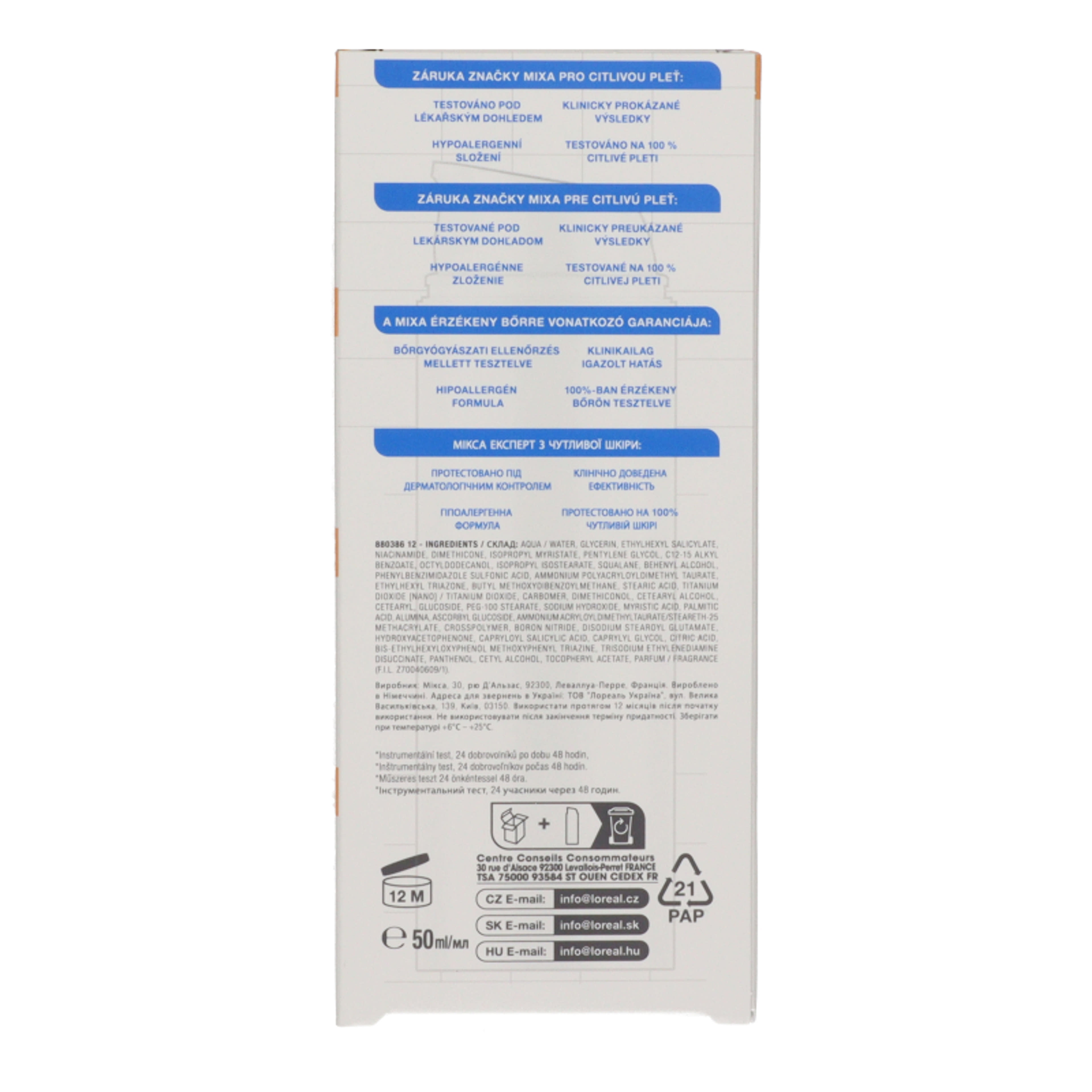 Mixa arckrém sötét foltok ellen - 50 ml-3