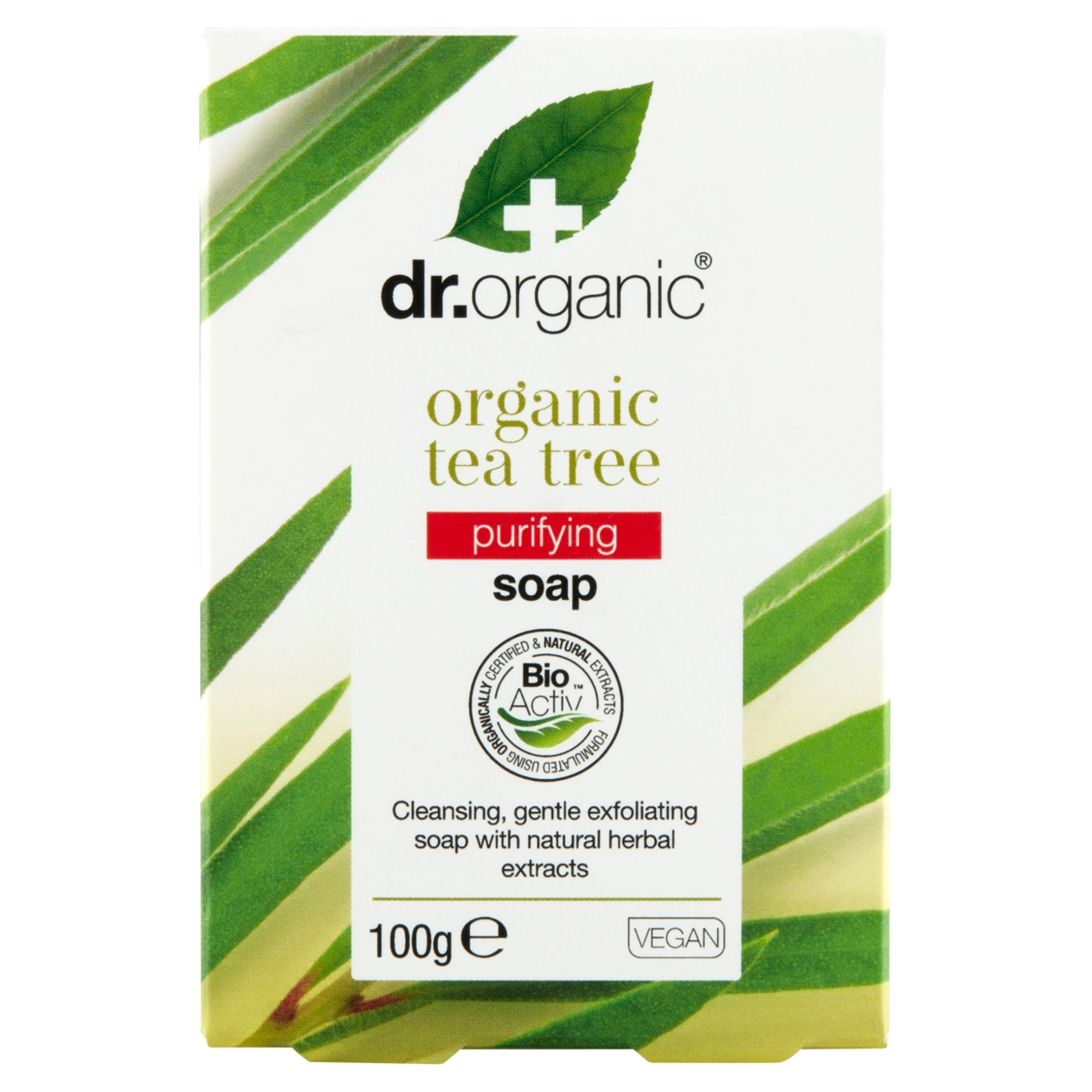 Dr. Organic szappan bio teafaolajjal - 100 g