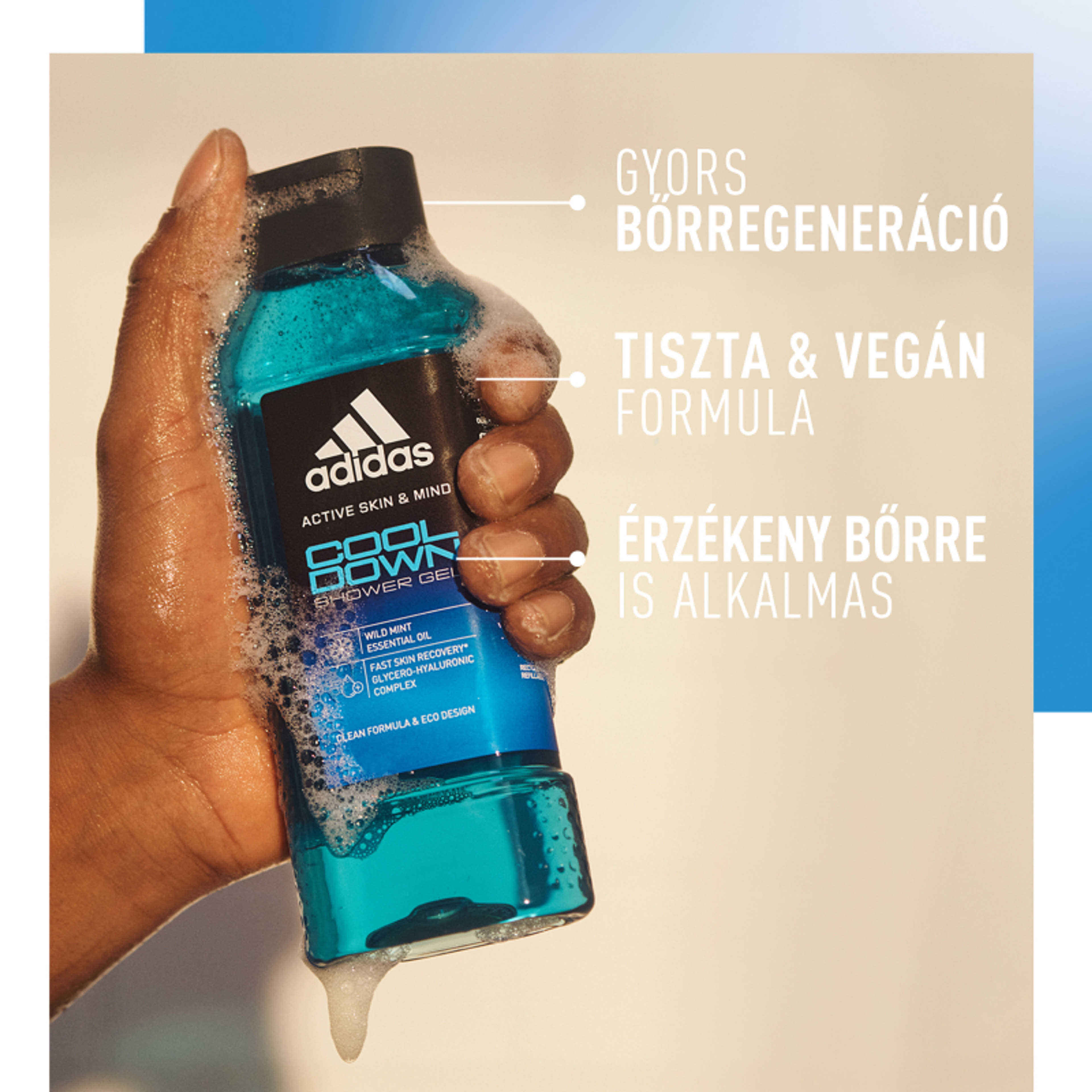 Adidas Active Skin&Mind Cool Down férfi tusfürdő - 400 ml-2