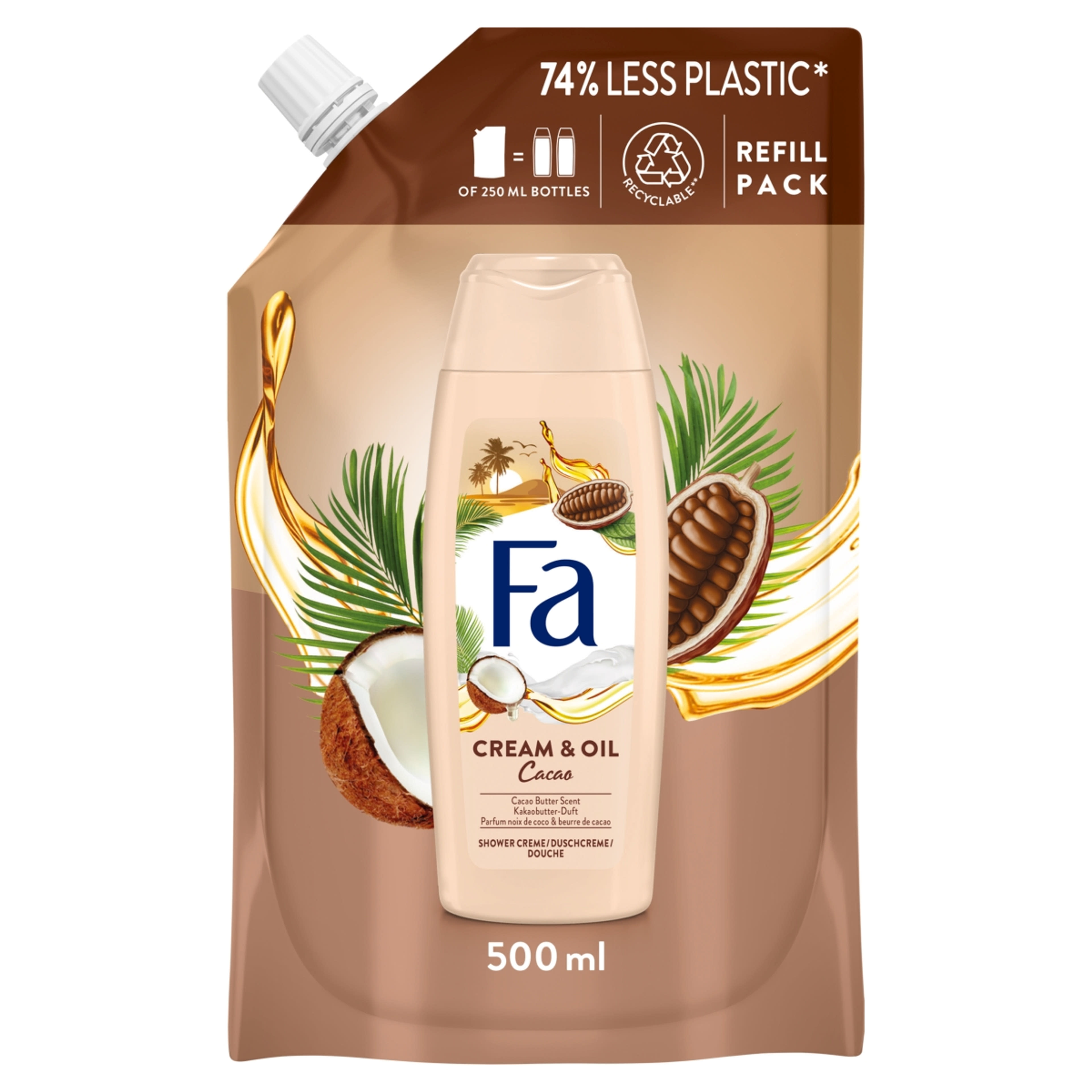 Fa Cream & Oil Cocoa tusfürdő utántöltő - 500 ml