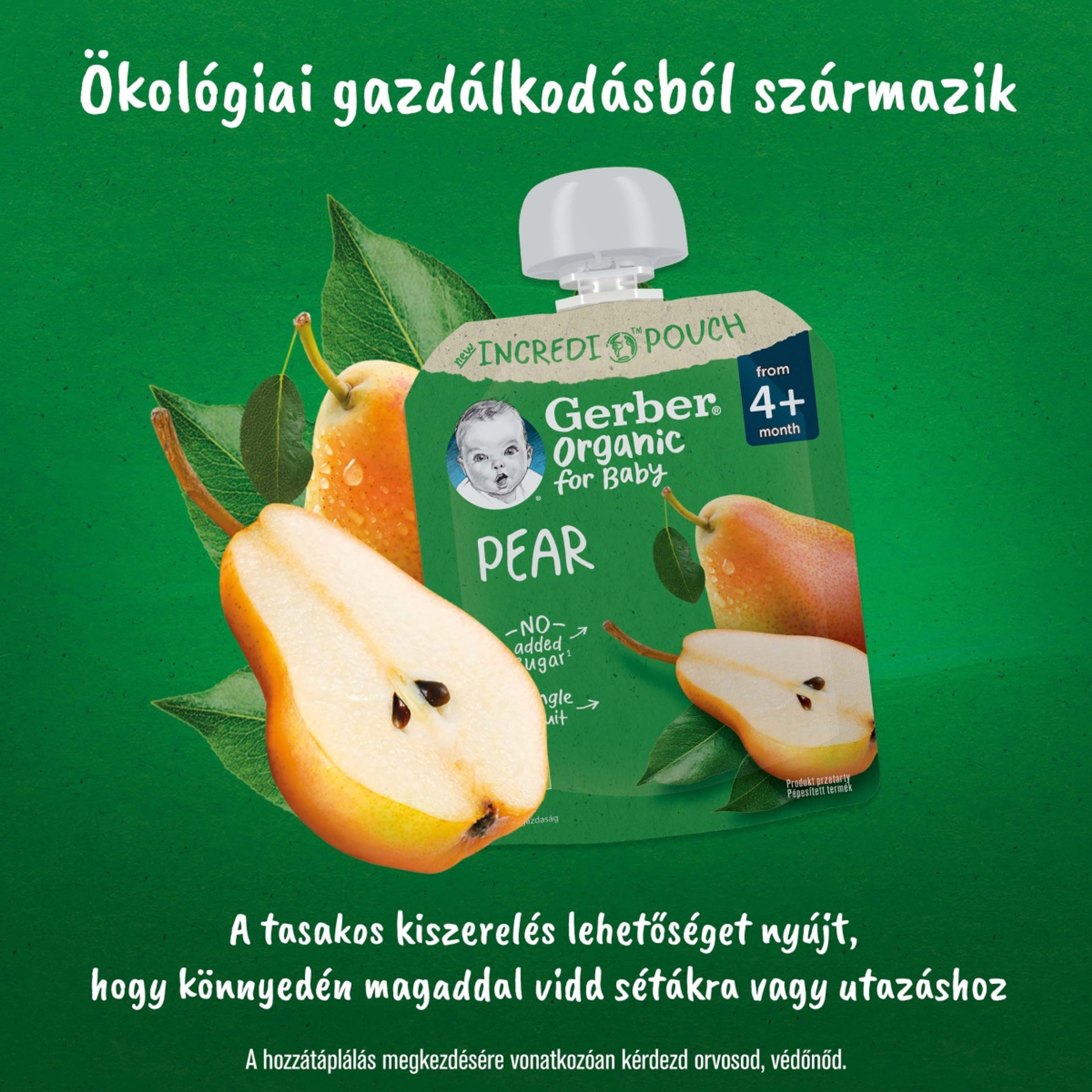 Gerber bio körte gyümölcspüré 4 hónapos kortól - 80 g-5