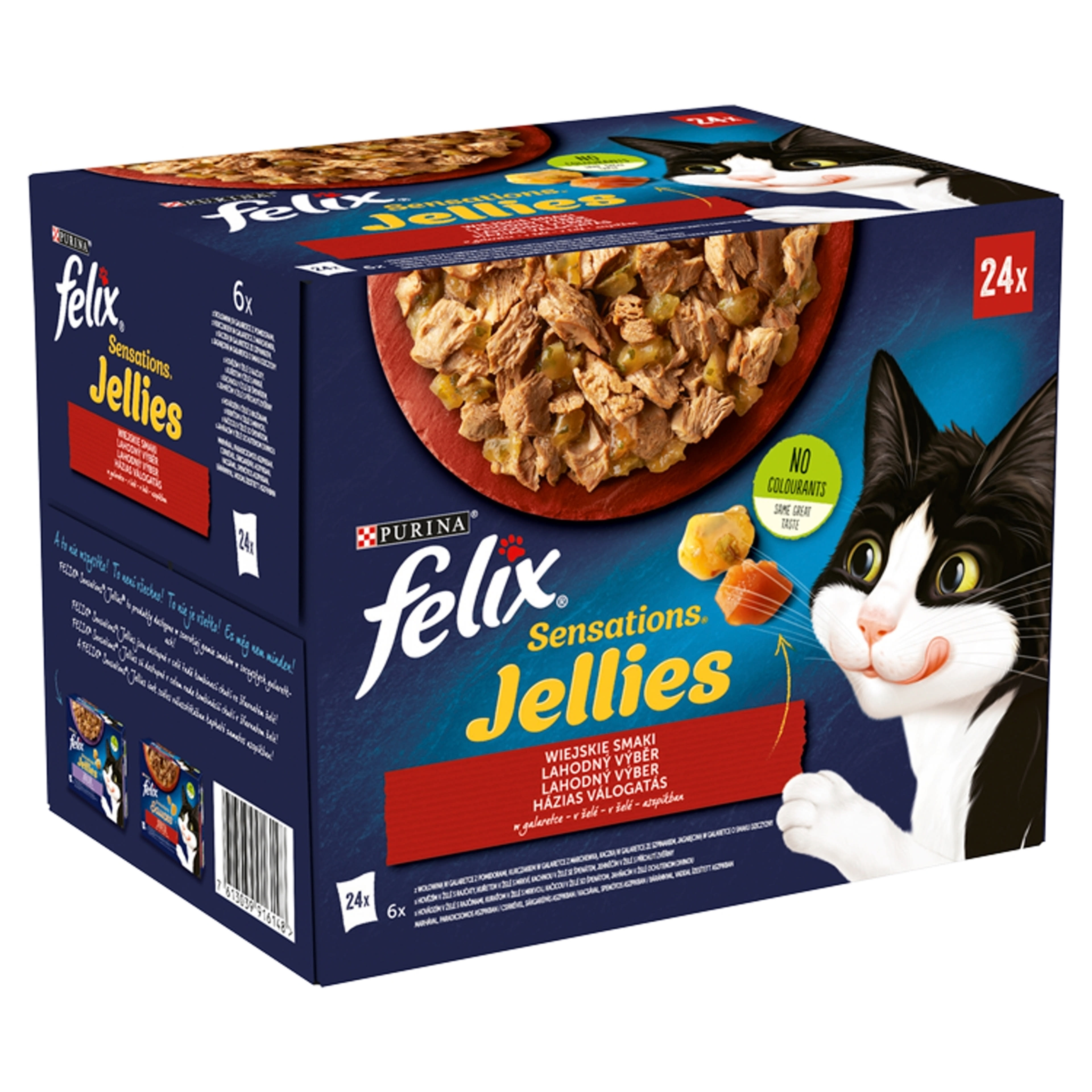 Felix Sensations Jellies házias válogatás aszpikban, nedves macskaeledel (24 x 85 g) - 2040 g