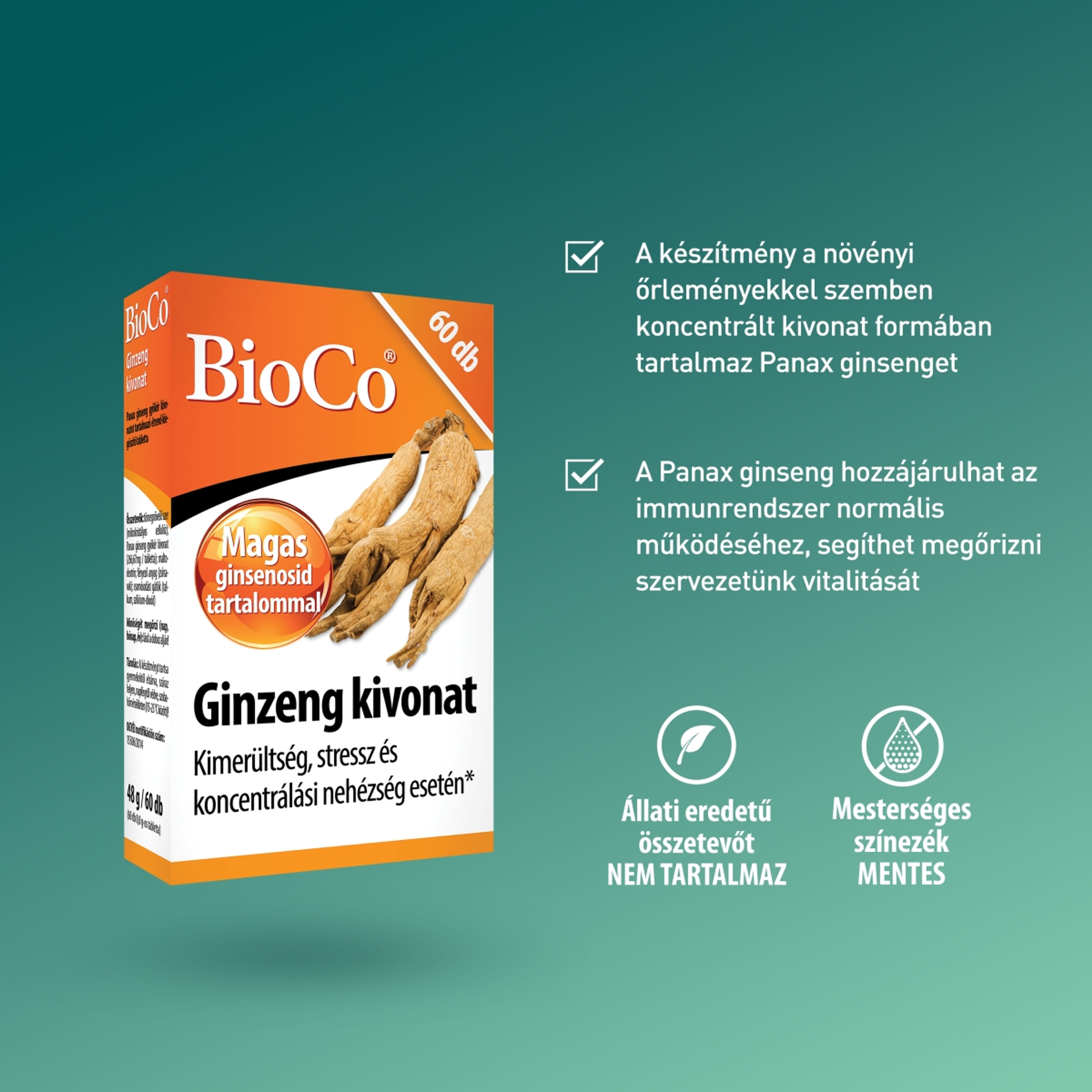 Bioco Ginzeng kivonat étrendkiegészítő tabletta - 60 db-4