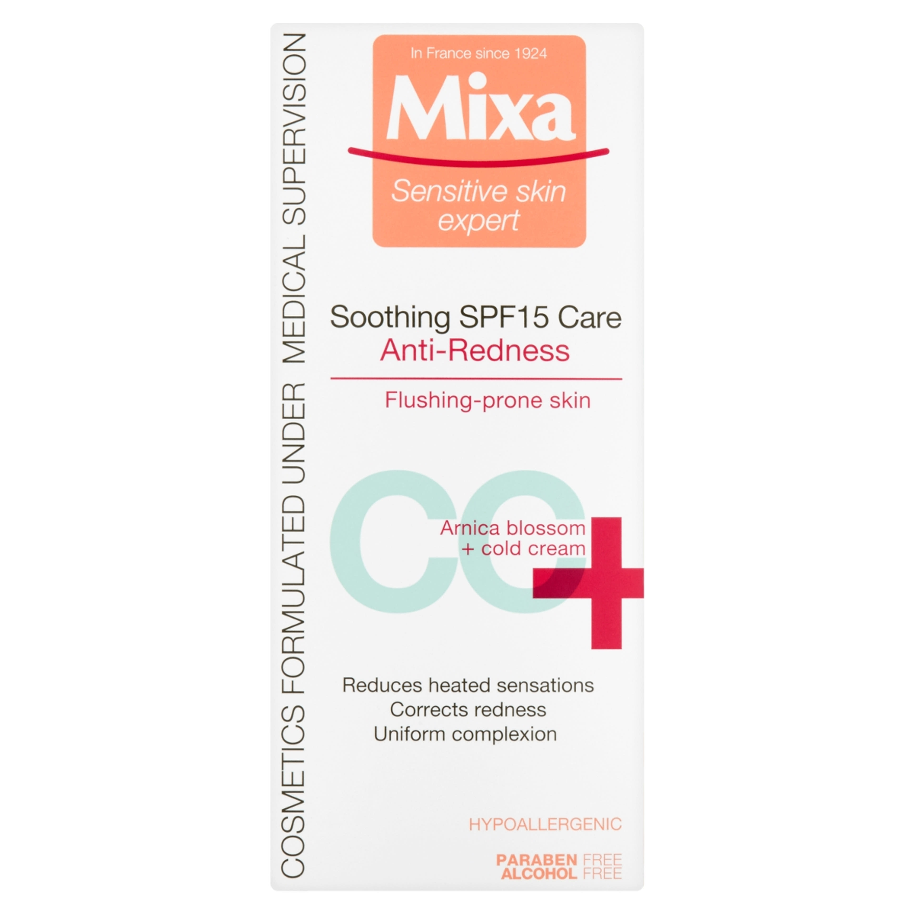 Mixa Anti-Redness kipirosodás elleni, bőrnyugtató ápoló, SPF 15-tel - 50 ml