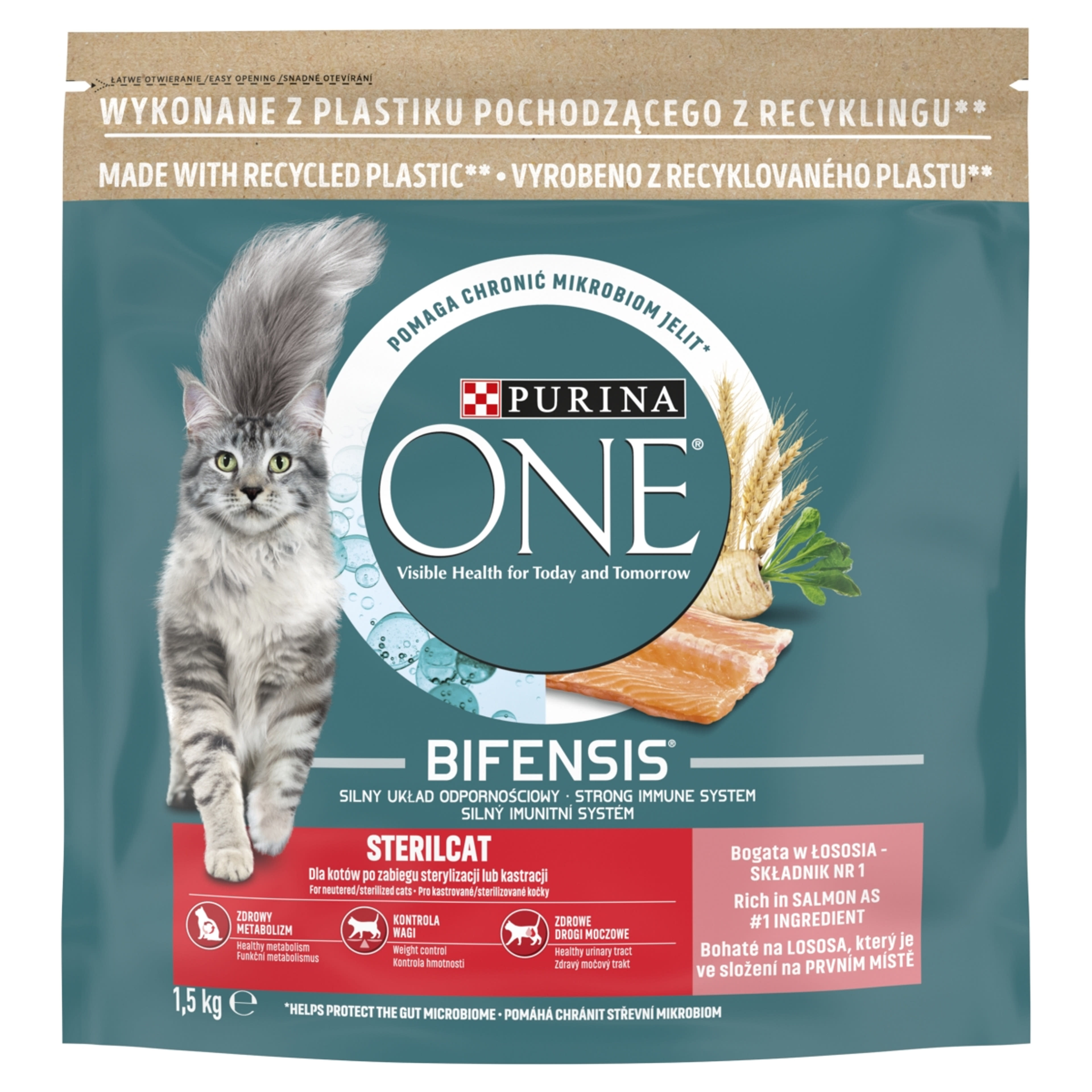 Purina one macskaeledel száraz lazac és búza - 1500 g-1