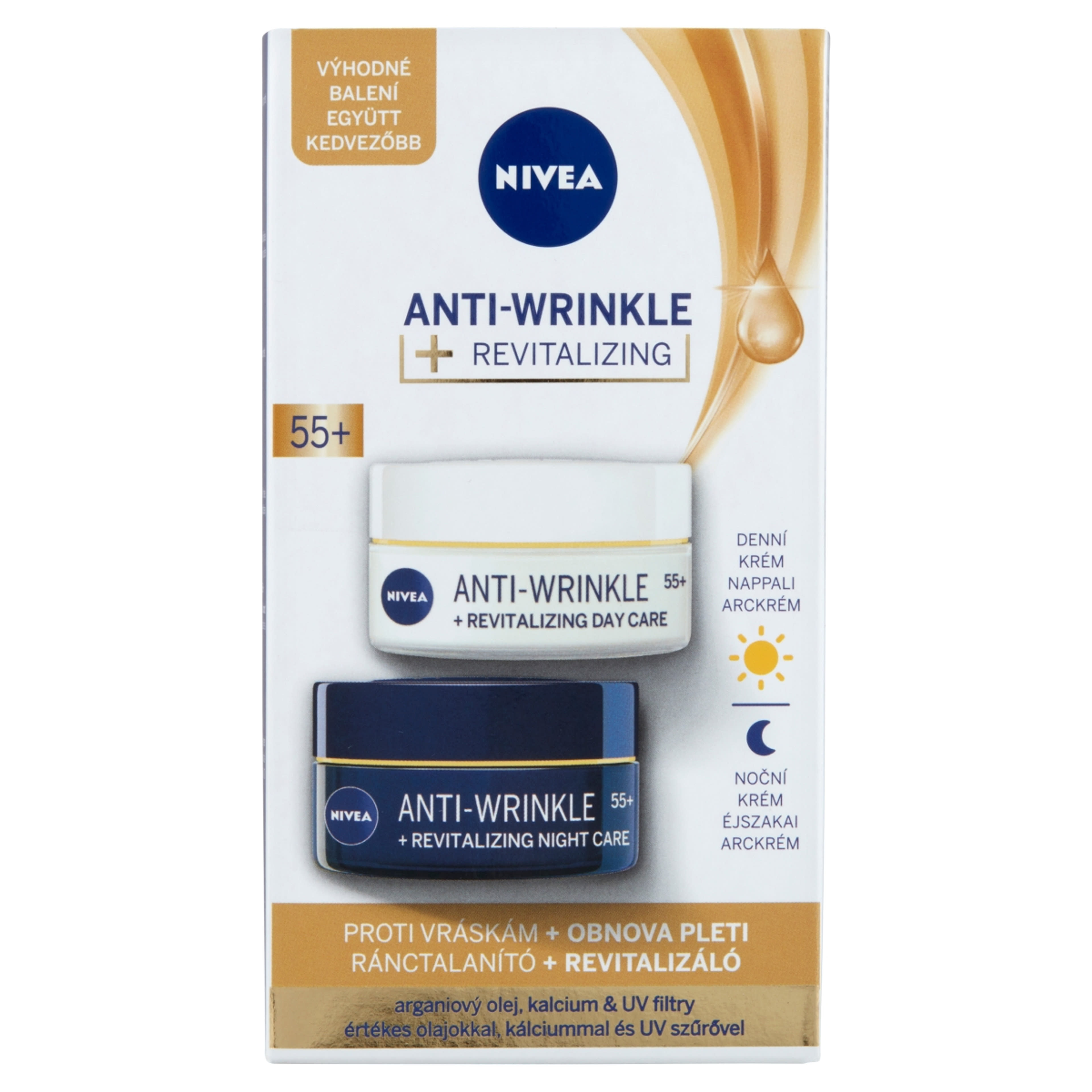 NIVEA Anti Wrinkle 55+ Revitalizáló Arcápoló Duopack - 2x50 ml