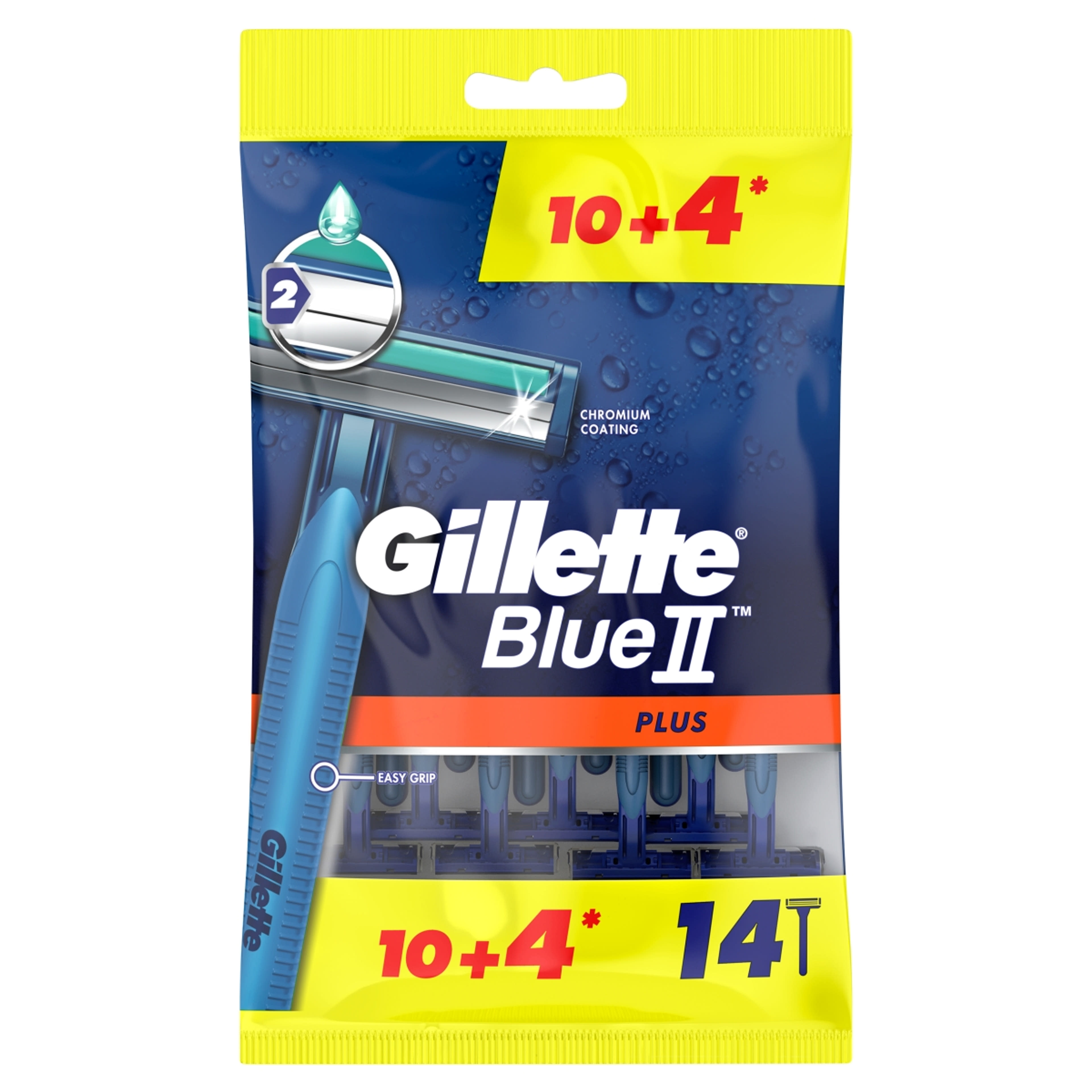 Gillette BlueII Plus eldobható borotvák krémezocsíkkal - 14 db