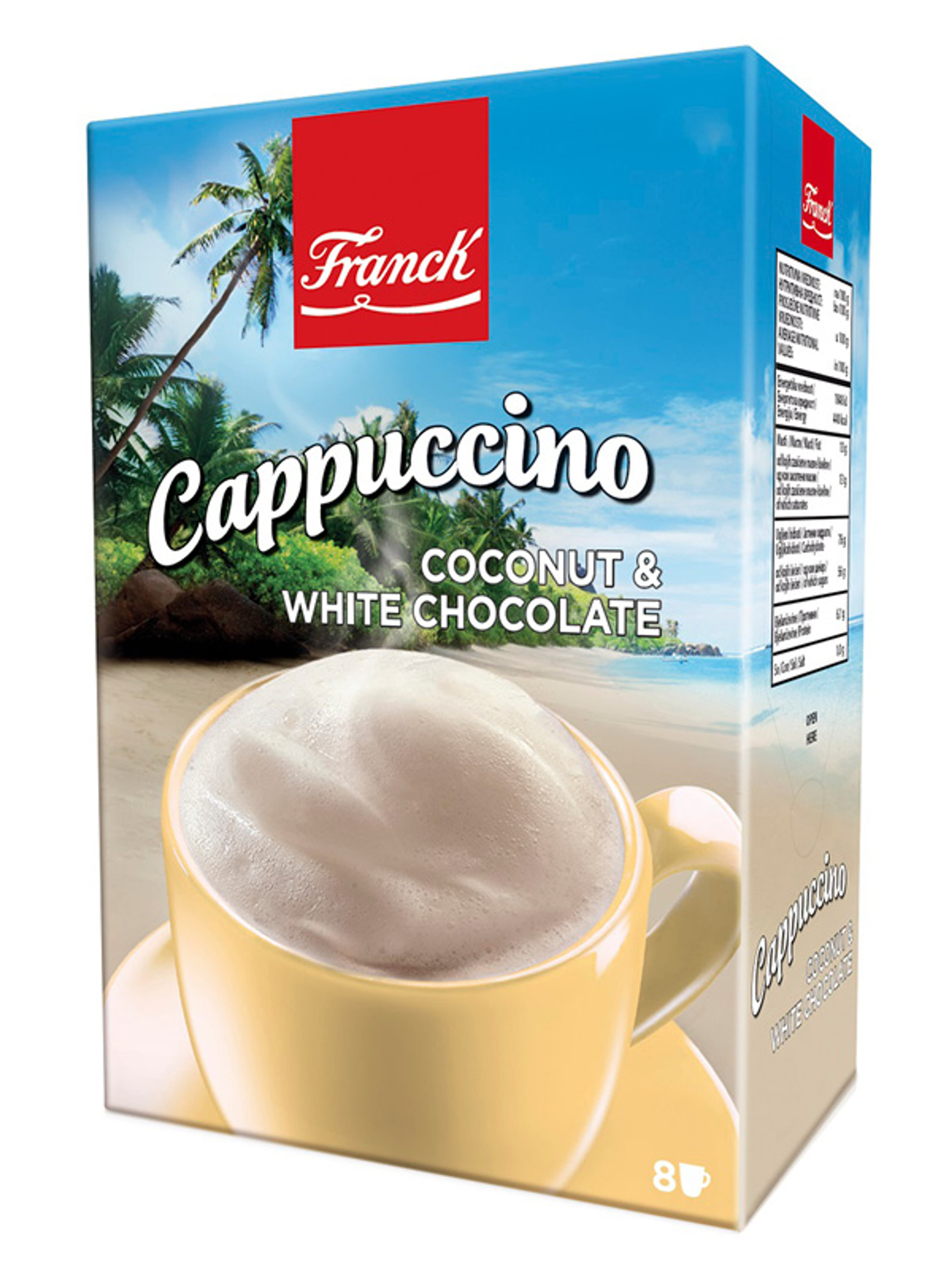 Franck cappuccino por egzotikus kókuszdió és fehér csokoládé ízű - 148 g