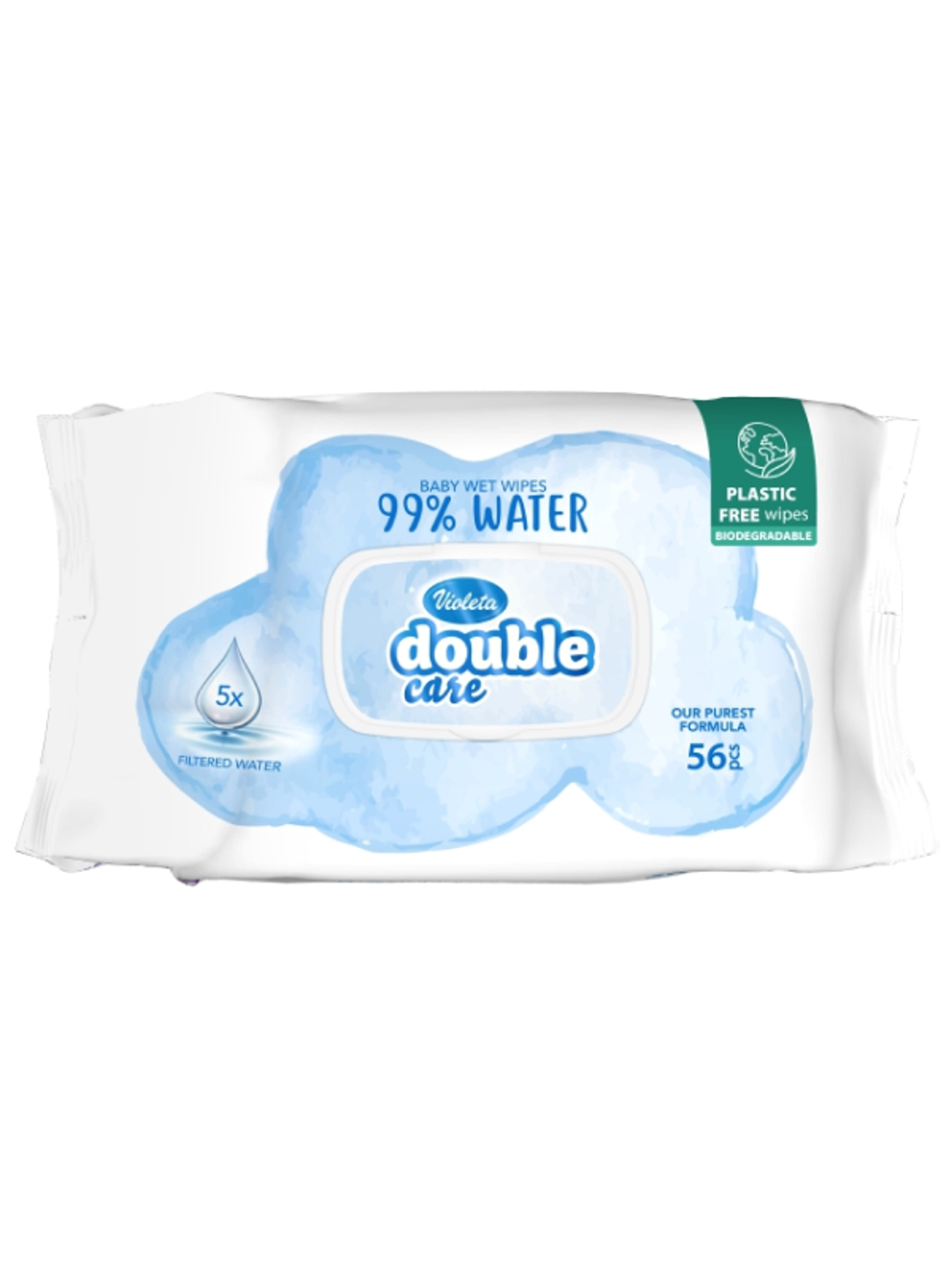 Violeta Double Care popsitörlő 99% vízzel  - 56 db