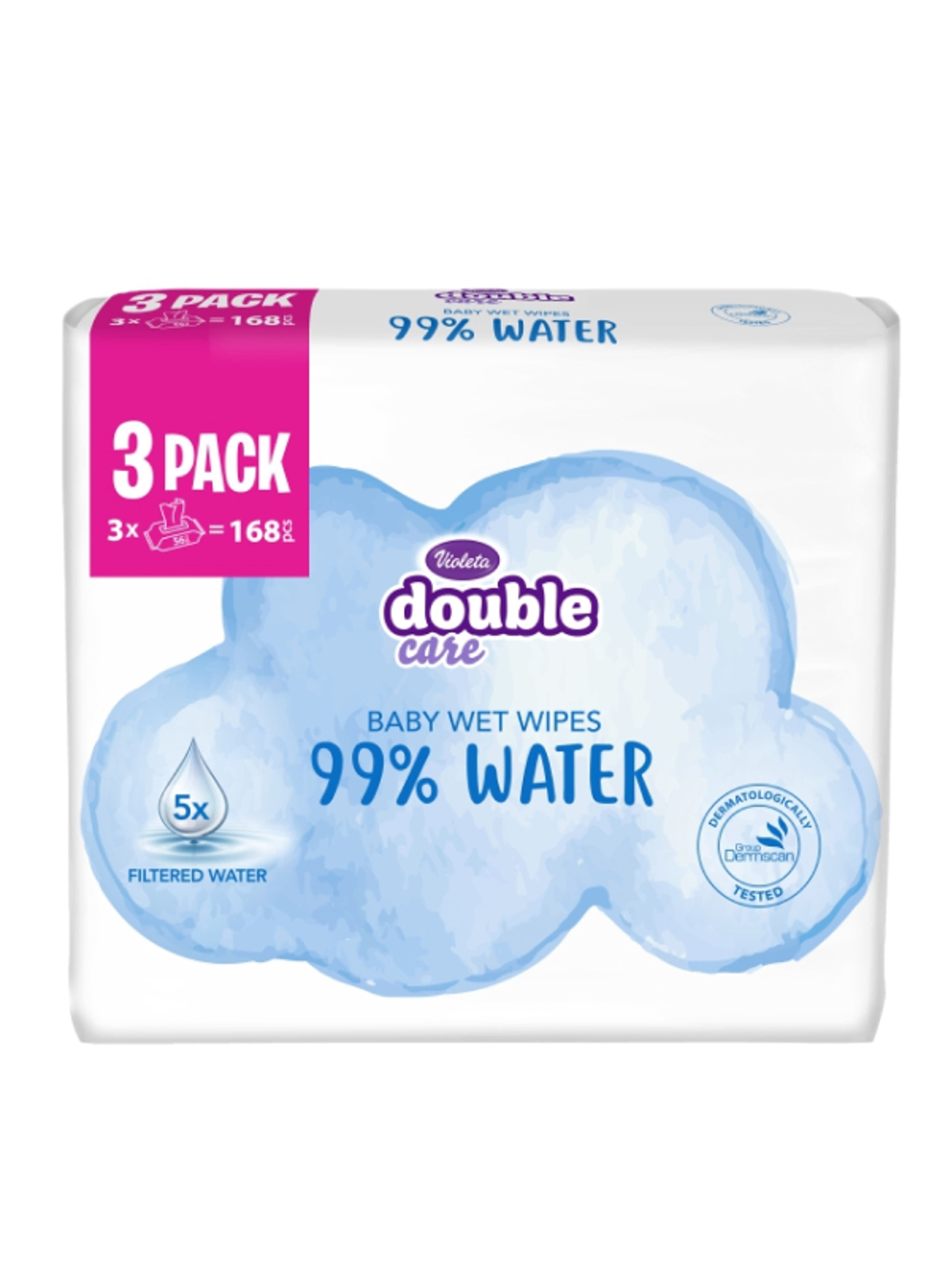 Violeta Double Care popsitörlő 99% vízzel - 168 db