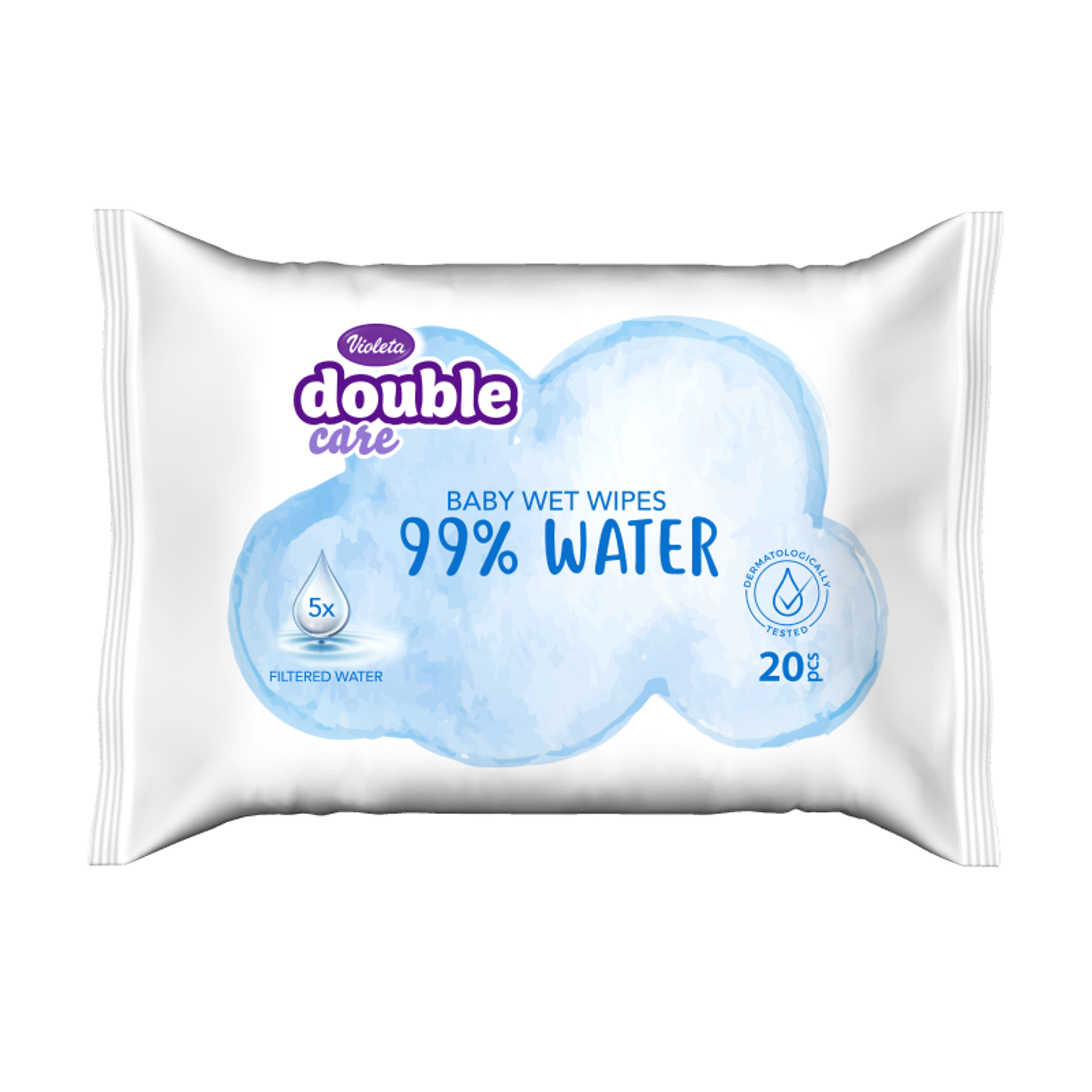 Violeta Double Care popsitörlő 99% vízzel - 20 db-1