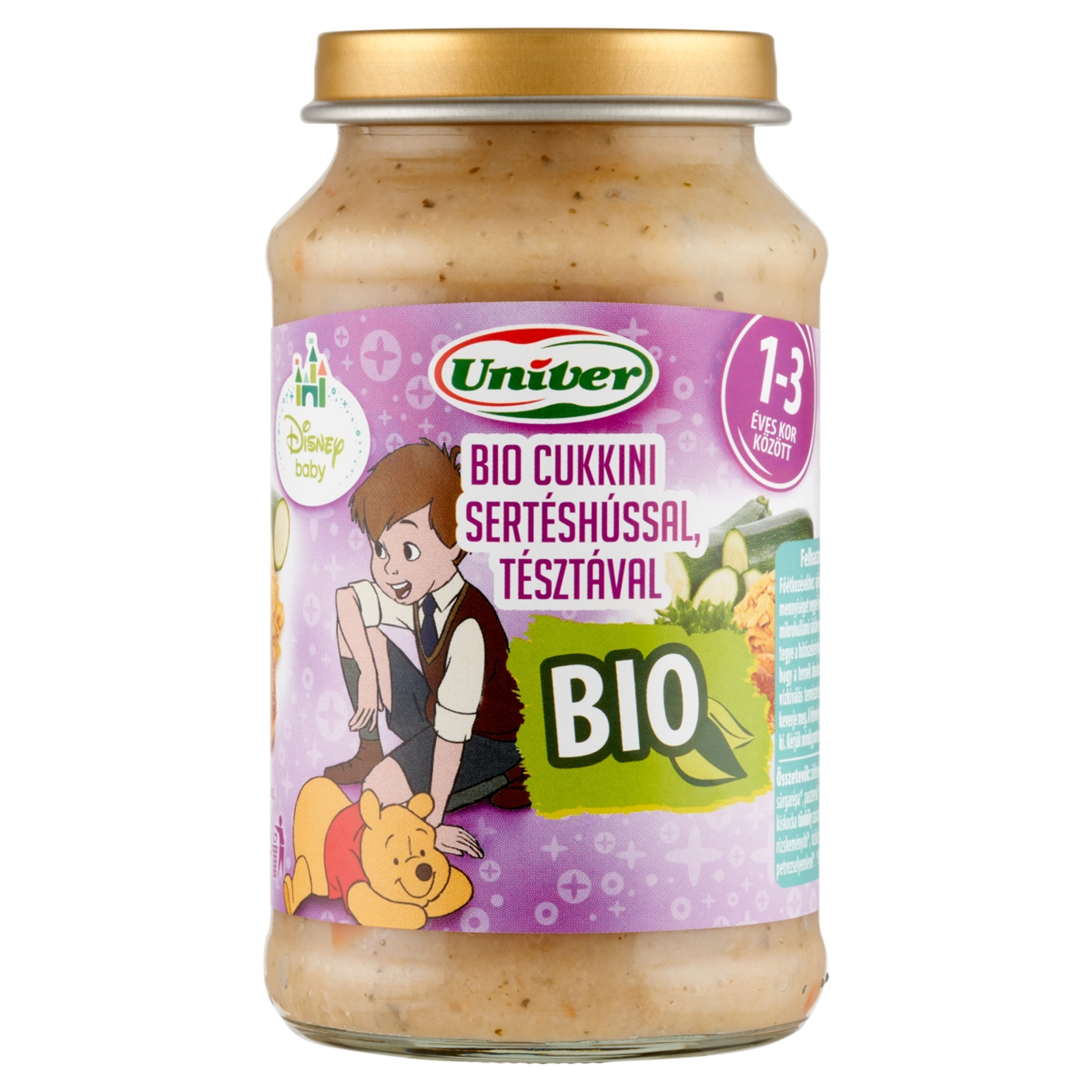 Univer bio cukkini sertéshússal tésztával bébiétel 12 hónapos kortól - 220 g