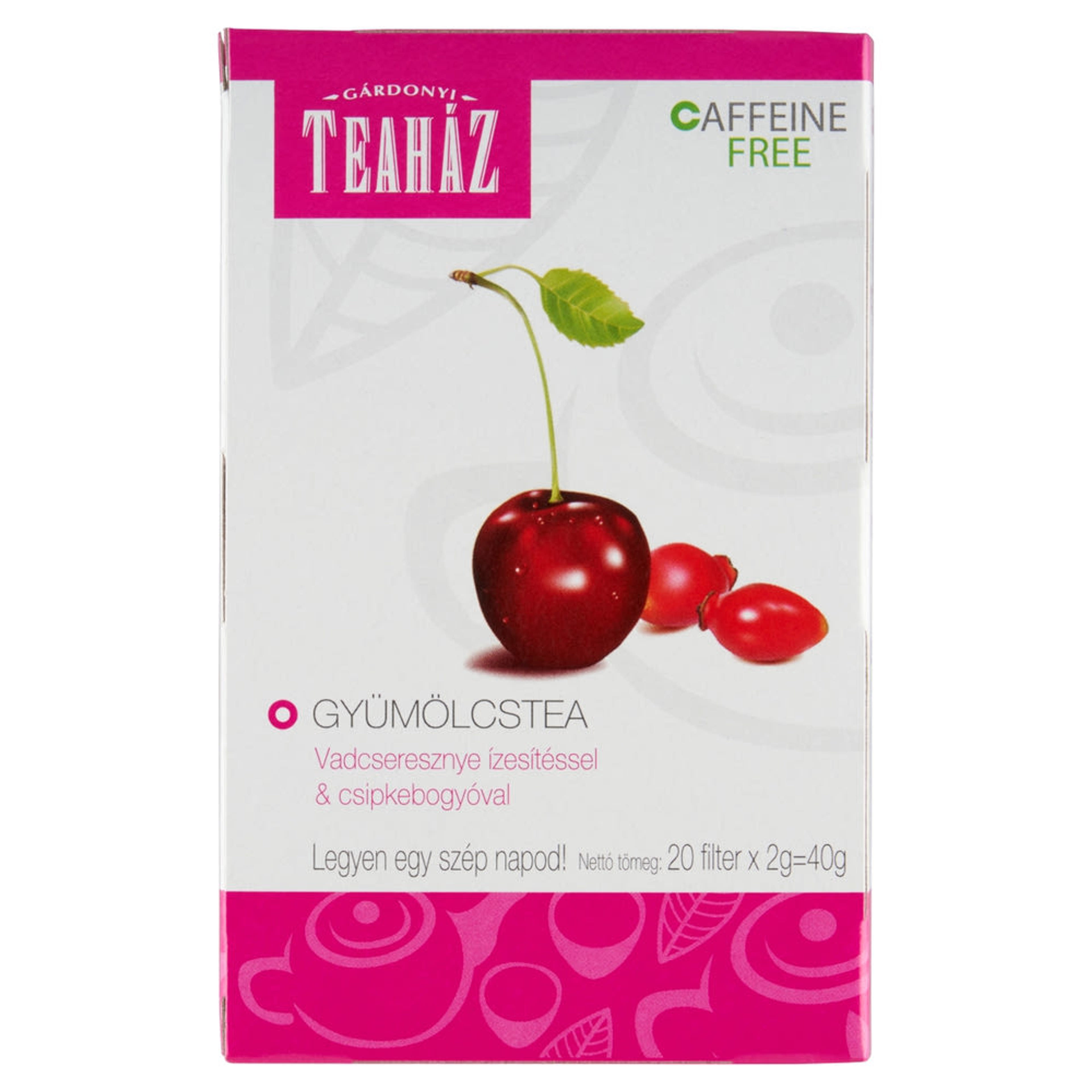 Gárdonyi Teaház gyümölcstea vadcseresznye ízesítéssel és csipkebogyóval - 40 g