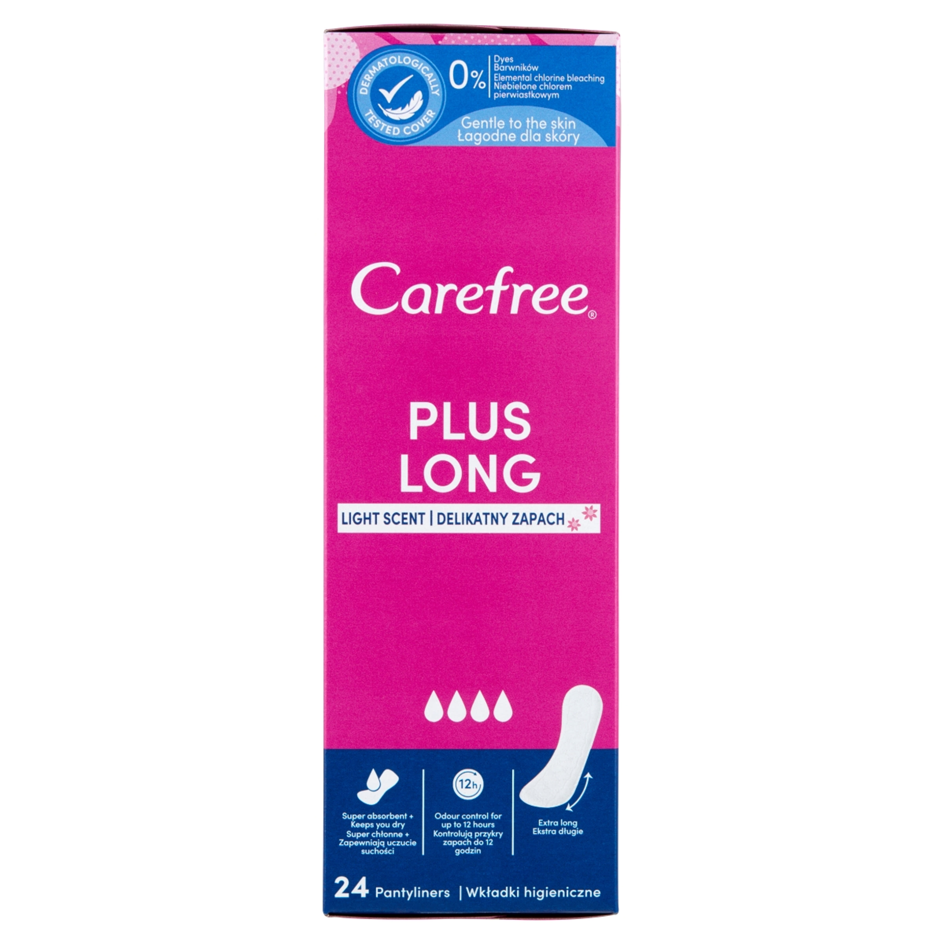 Carefree Plus Long tisztasági betét lágy illattal - 24 db