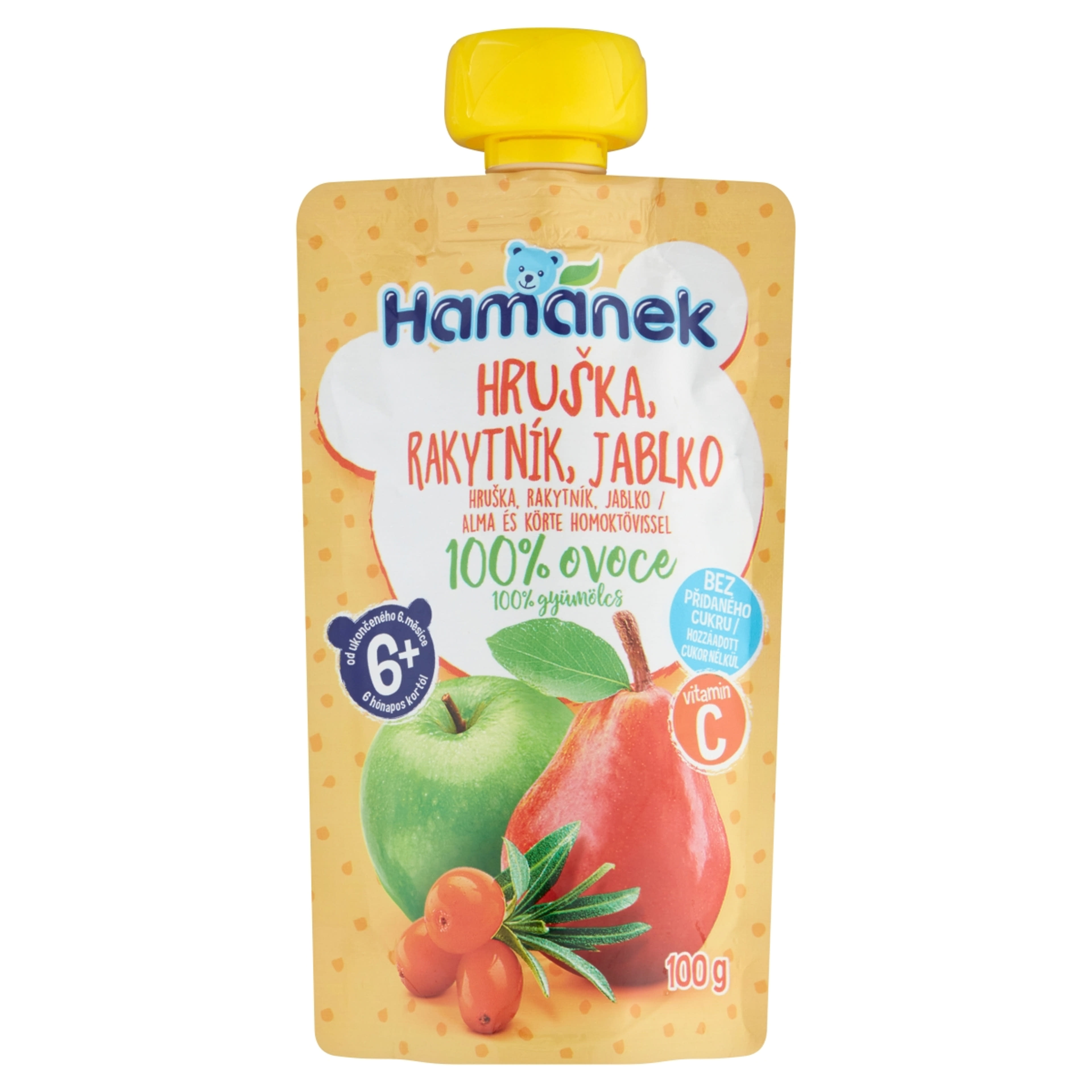 Hame alma-körte-honoktövis gyümölcspüré - 100 g