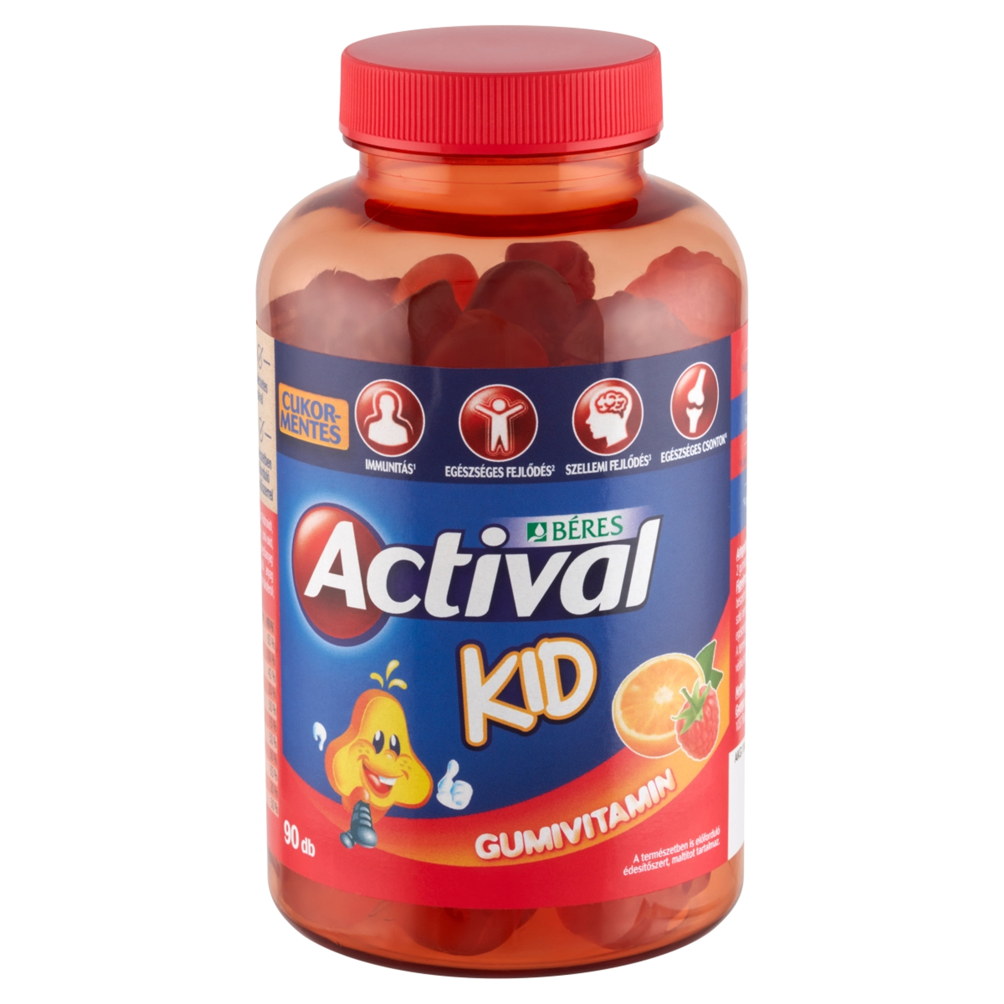 Béres Actival Kid multivitamin gumivitamin narancs és málna ízben - 90 db-3