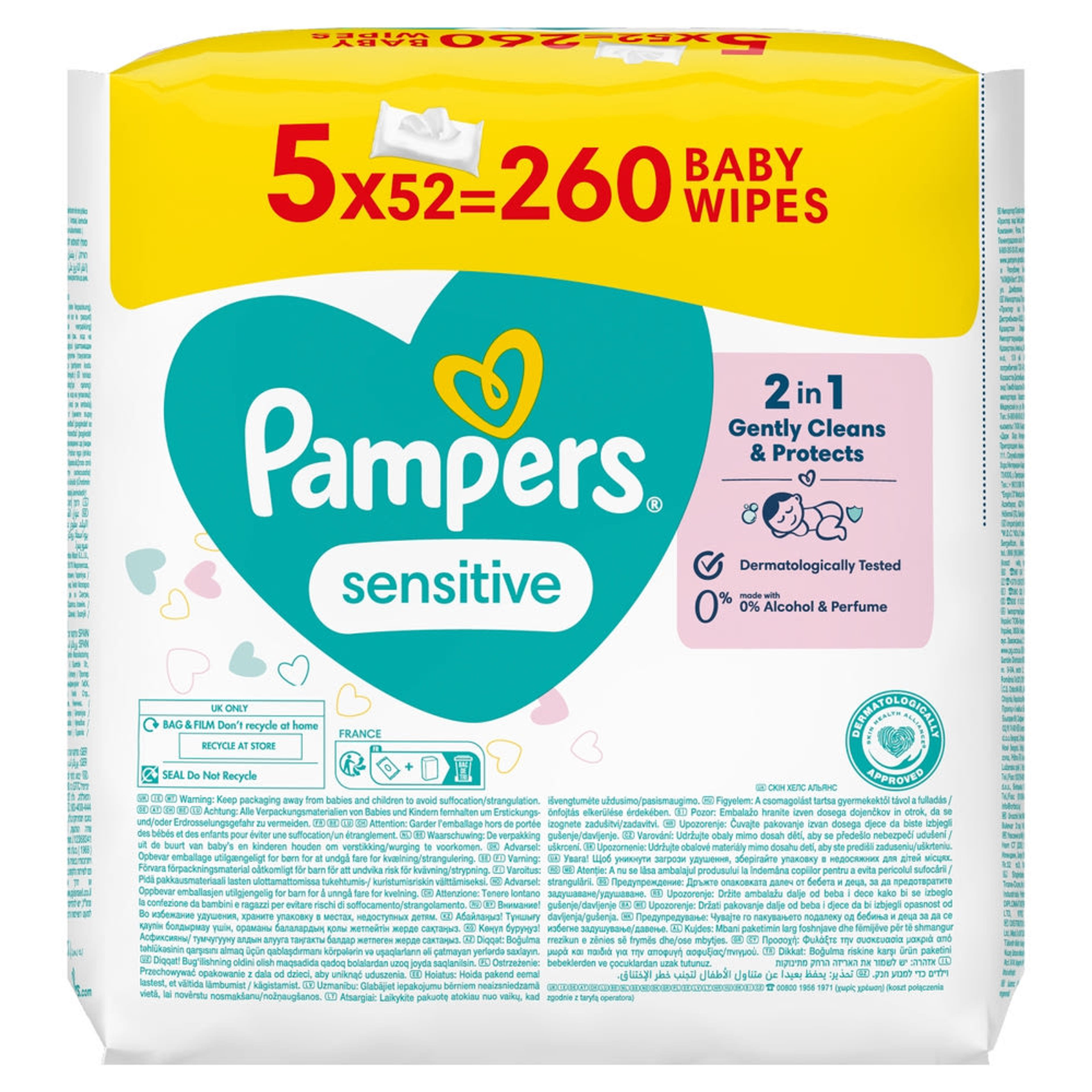 Pampers Sensitive nedves törlőkendő - 260 db