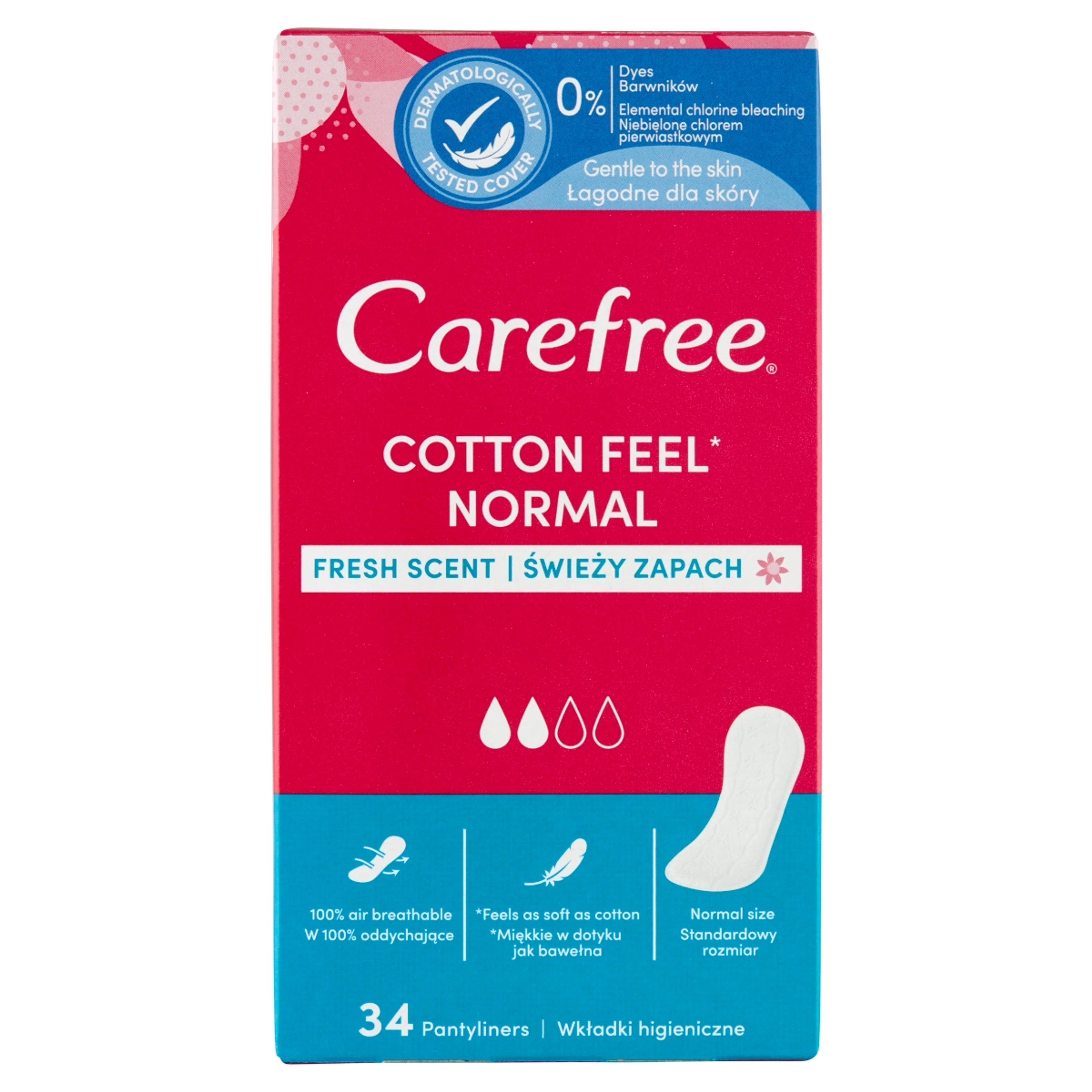 Carefree Cotton tisztasági betét friss illattal - 34 db