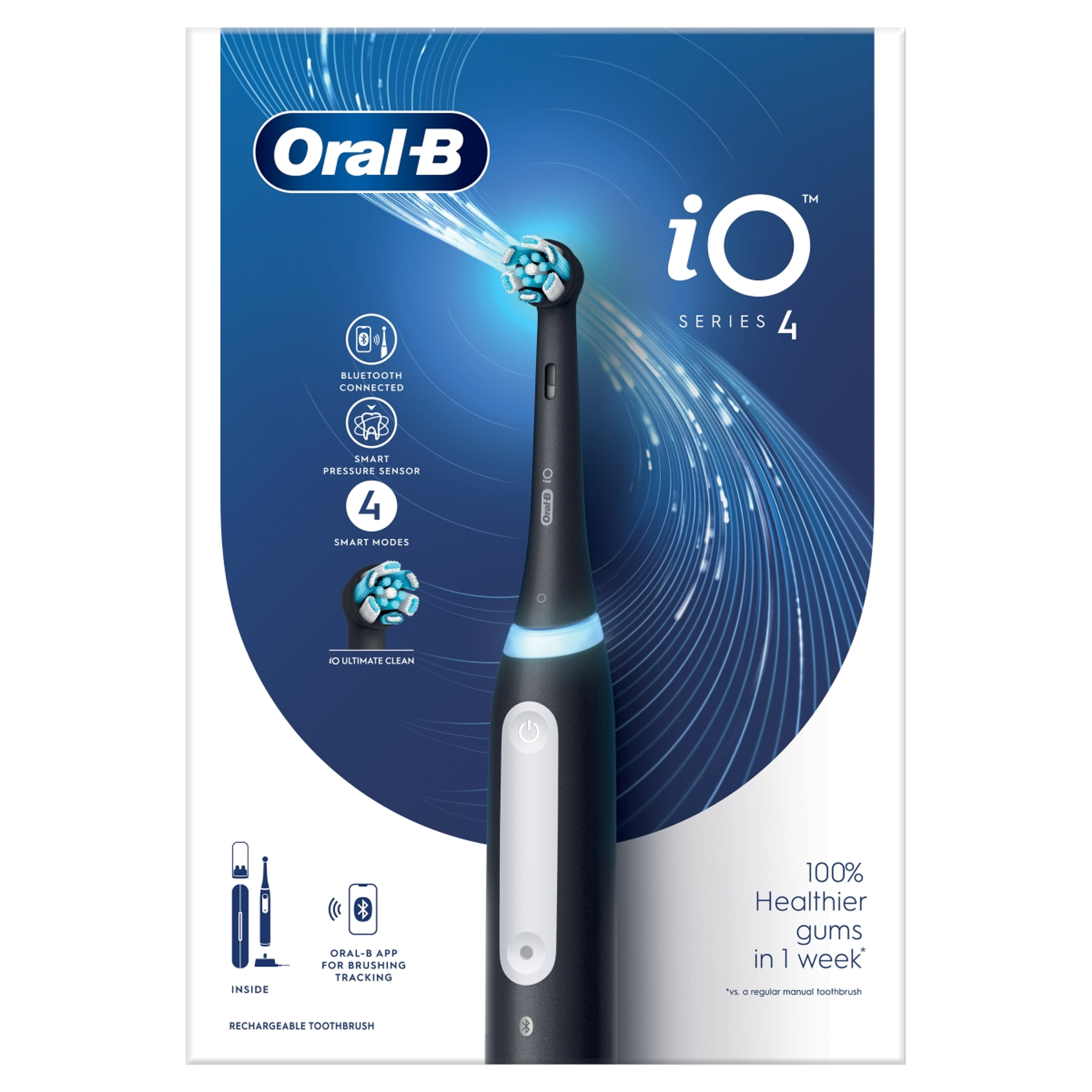 Oral-B iO4 elektromos fogkefe, fekete - 1 db