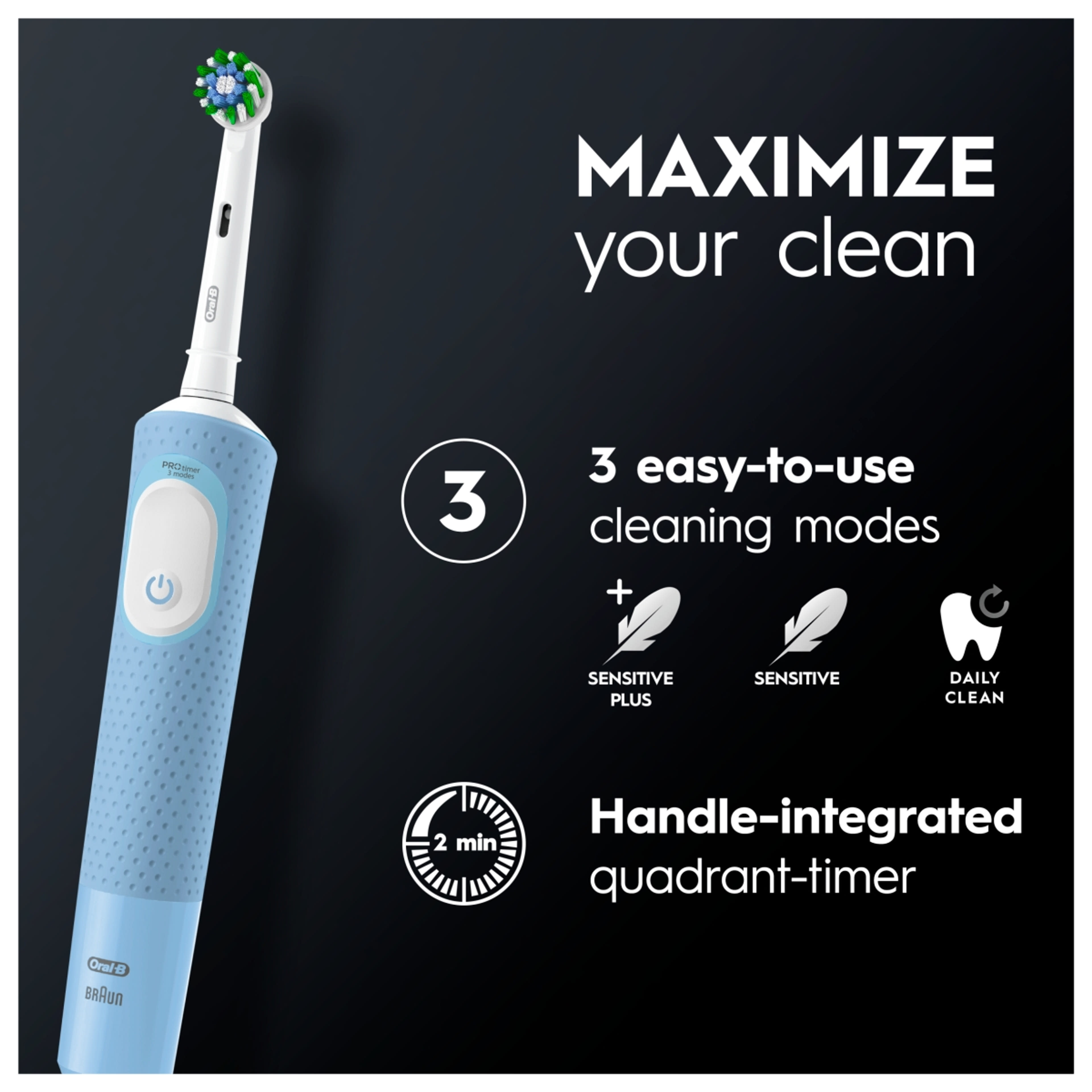 Oral-B Vitality Pro elektromos fogkefe, fehér - 1 db-3