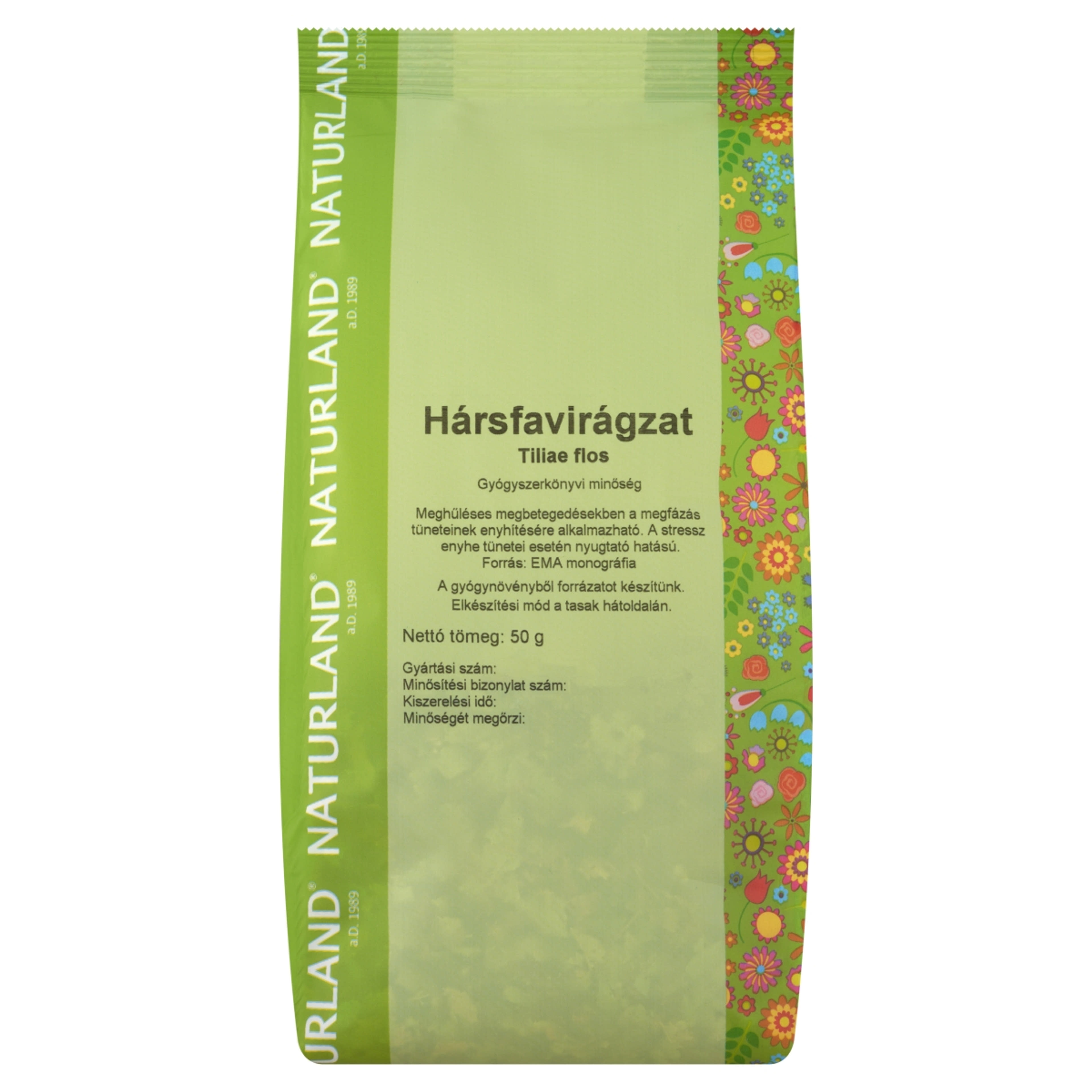 Naturland tasakos Hársfavirágzat tea - 50 g