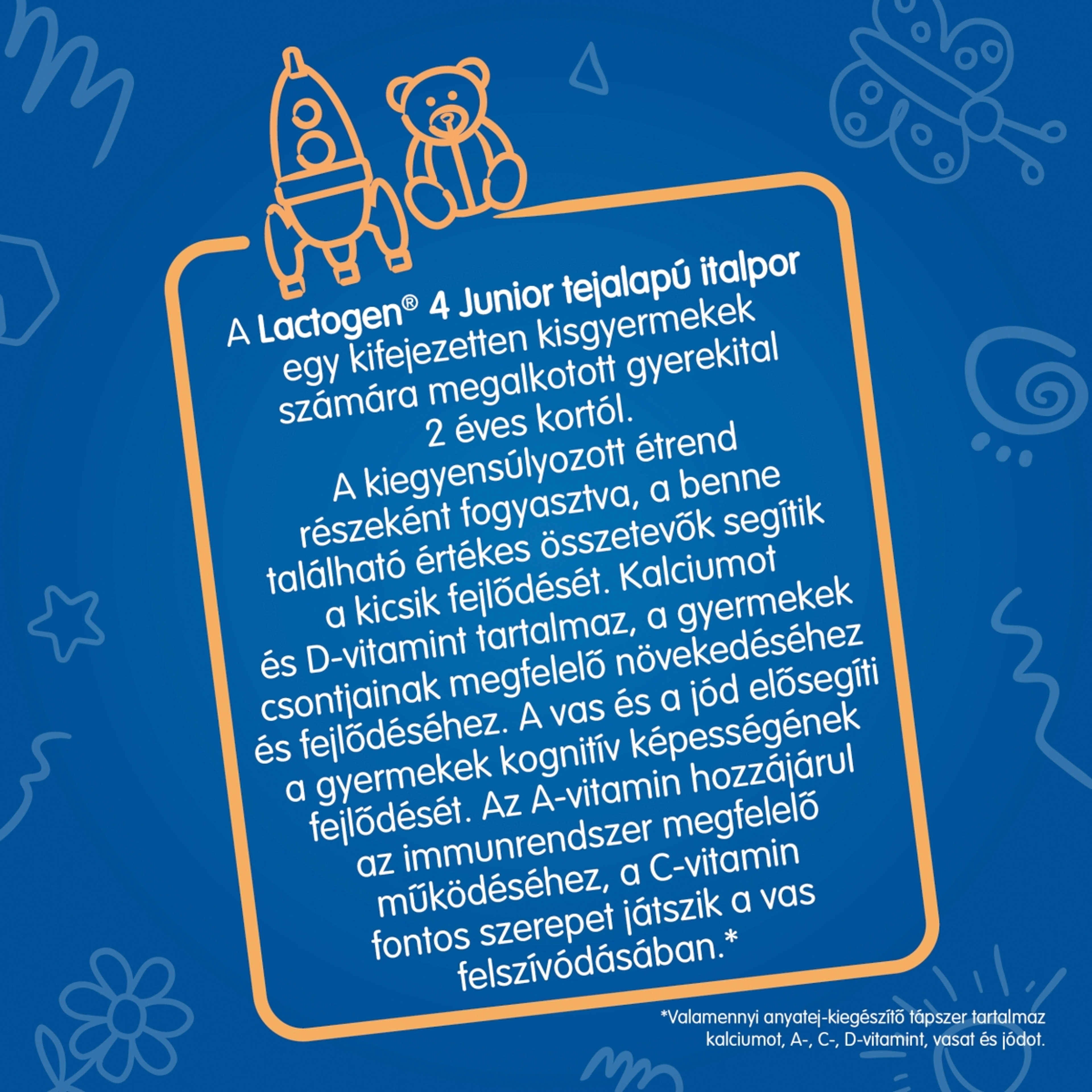 Lactogen 4 Junior tejalapú italpor vitaminokkal és ásványi anyagokkal 24 hónapos kortól - 500 g-3