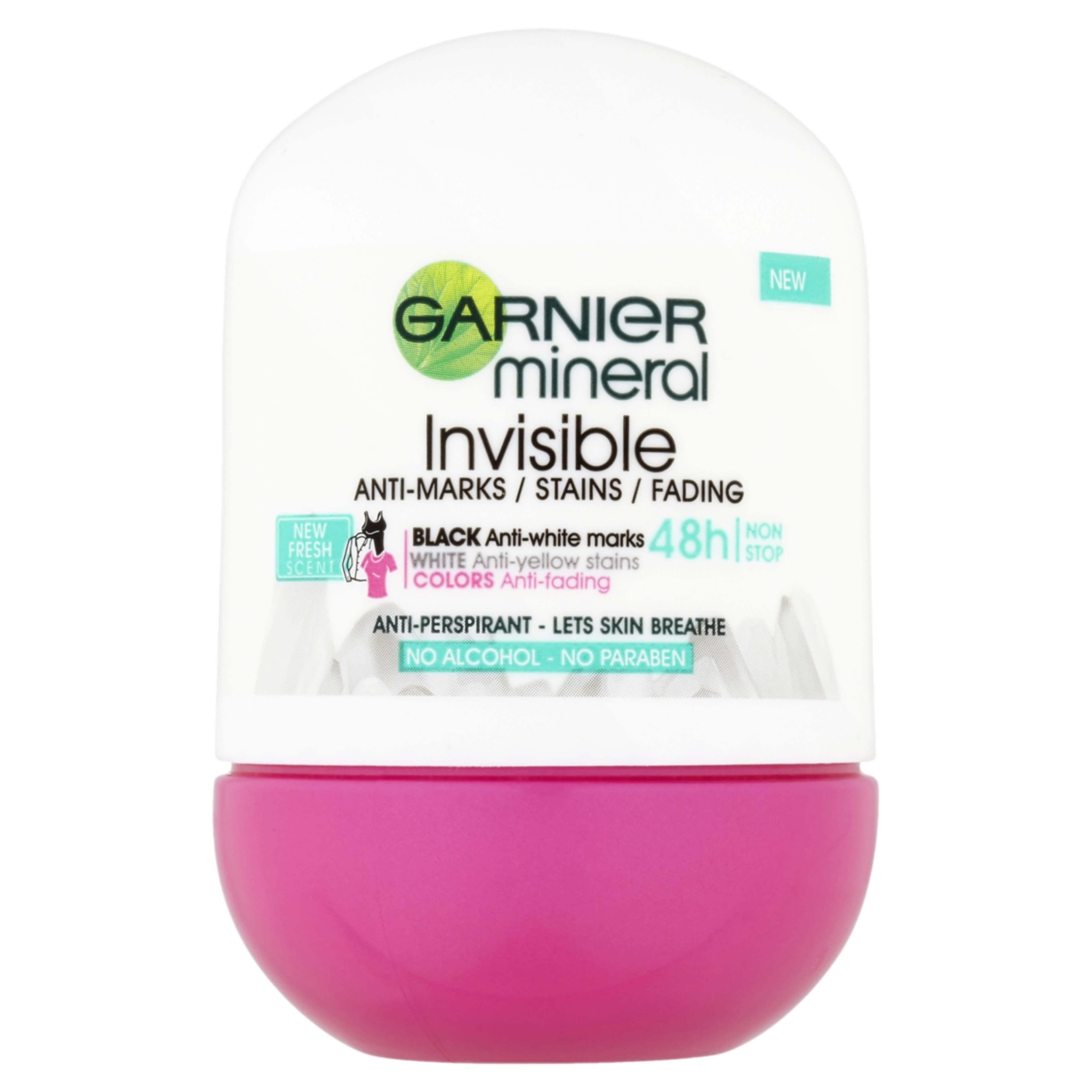Garnier Mineral Invisible Black & White & Colors Clean Fresh izzadásgátló golyós dezodor - 50 ml-1