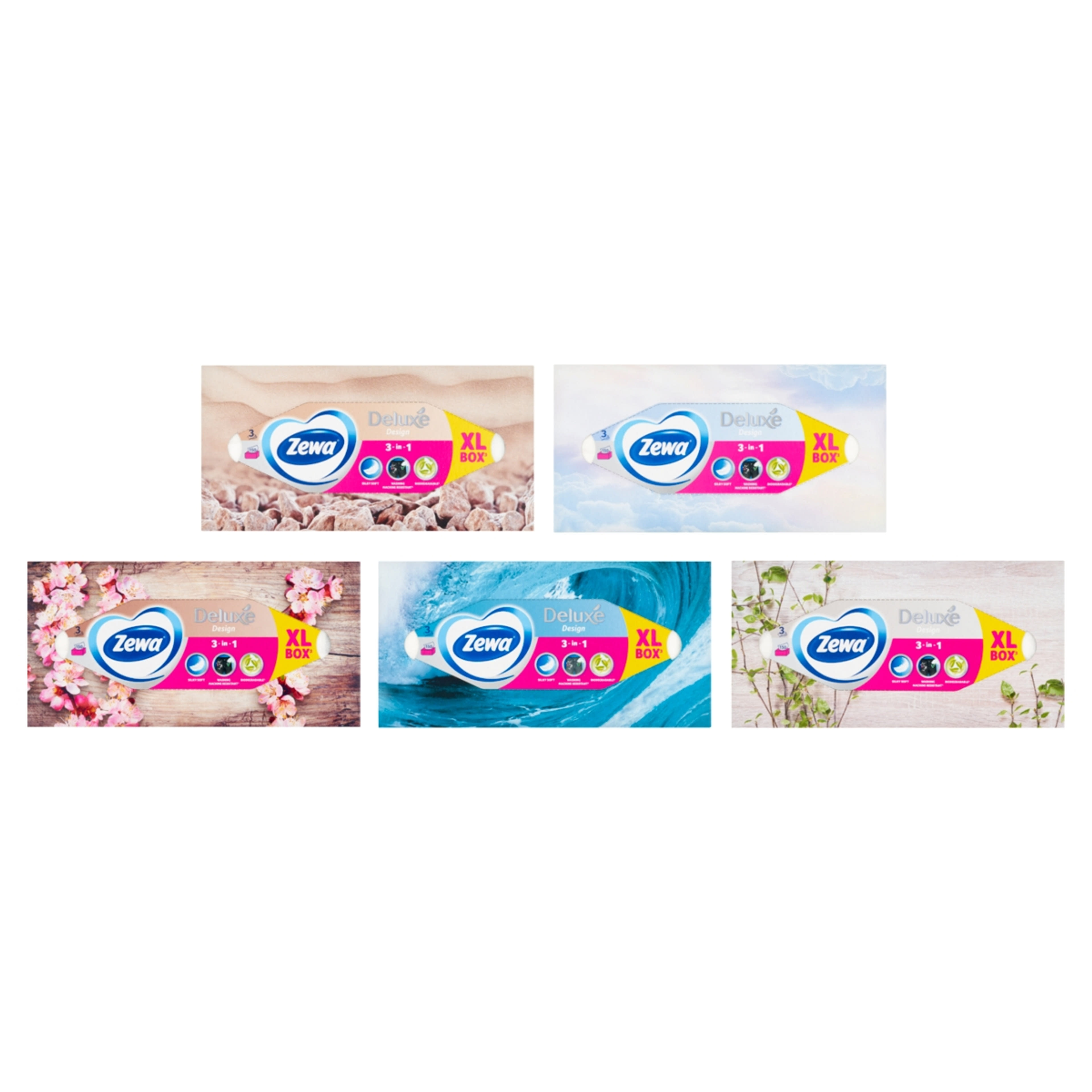 Zewa Deluxe Design dobozos papír zsebkendő 3 rétegű - 150 db-6